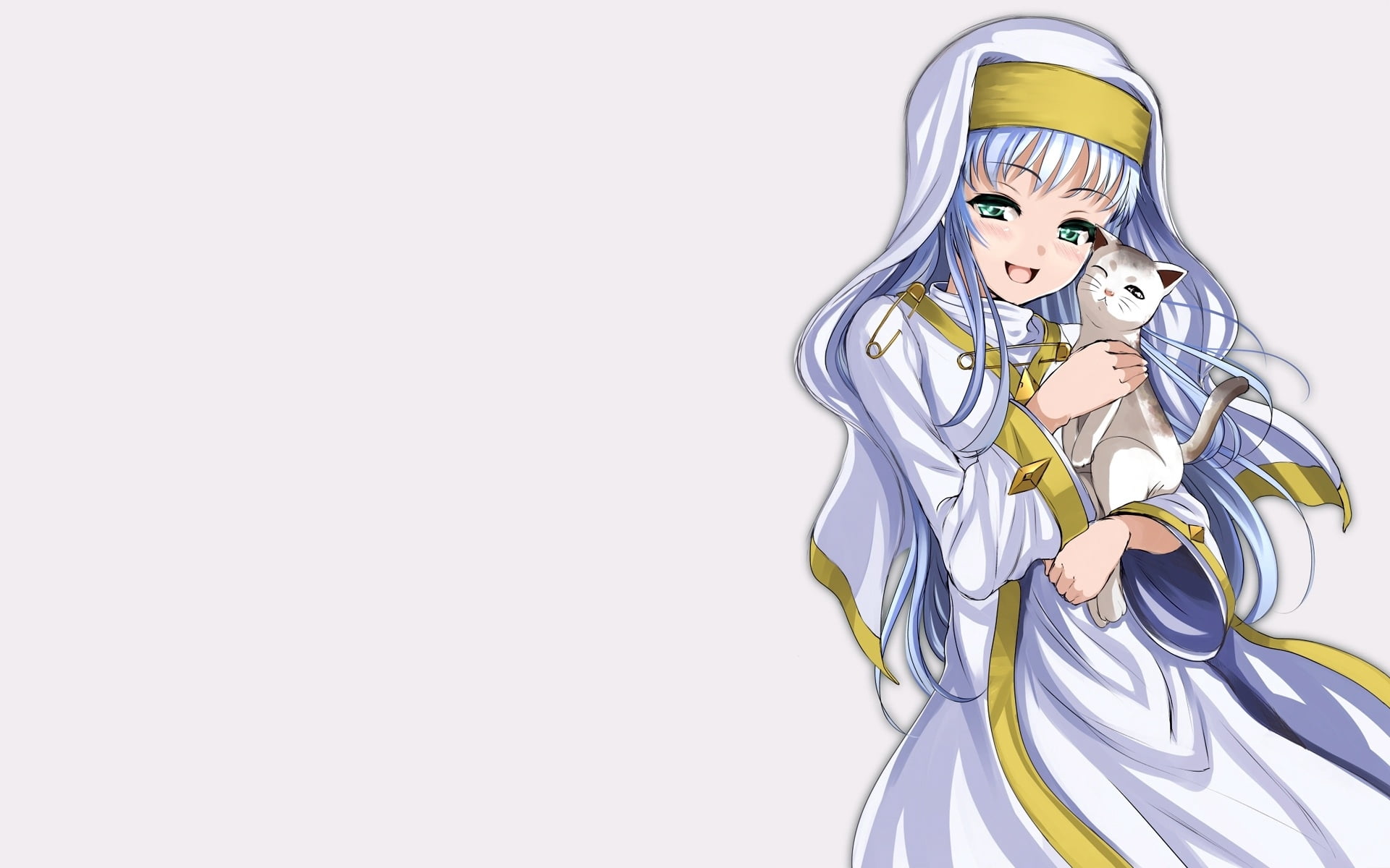 A Certain Magical Index character digital wallpaper, girl, smile cat