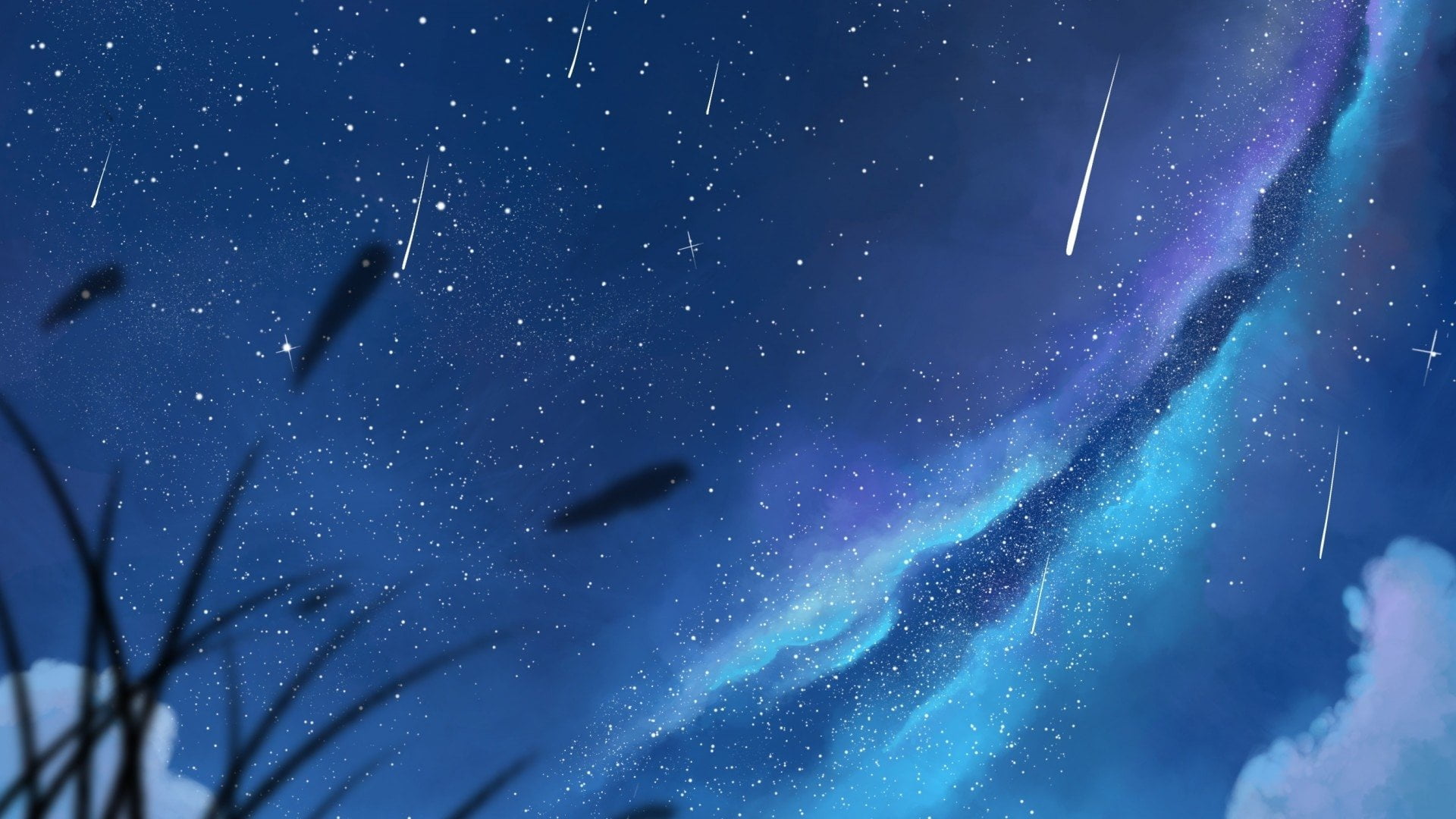 Free download | HD wallpaper: Anime, Sky, Shooting Star, Stars, night ...