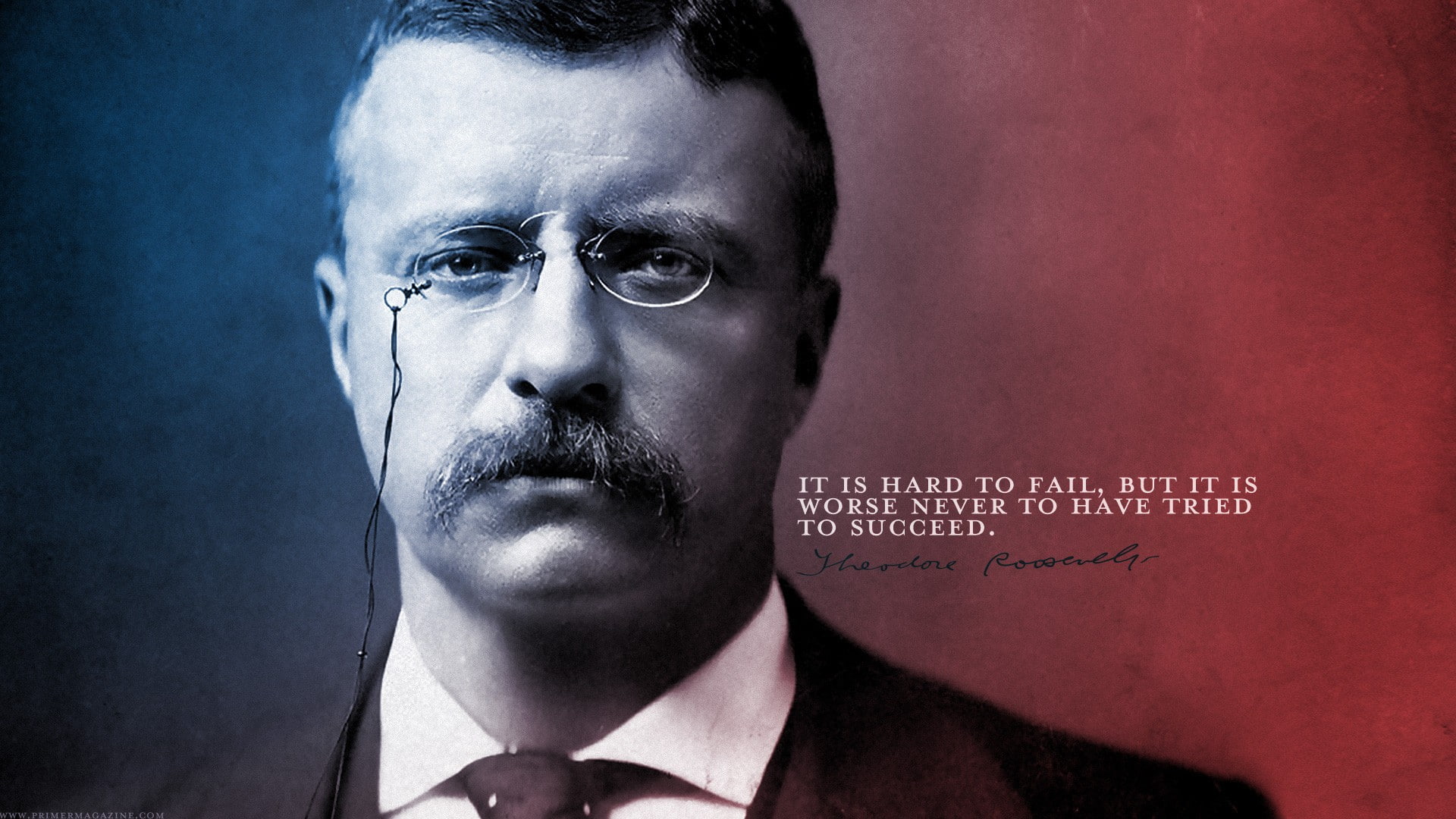men, artwork, blue, quote, Teddy Roosevelt, red