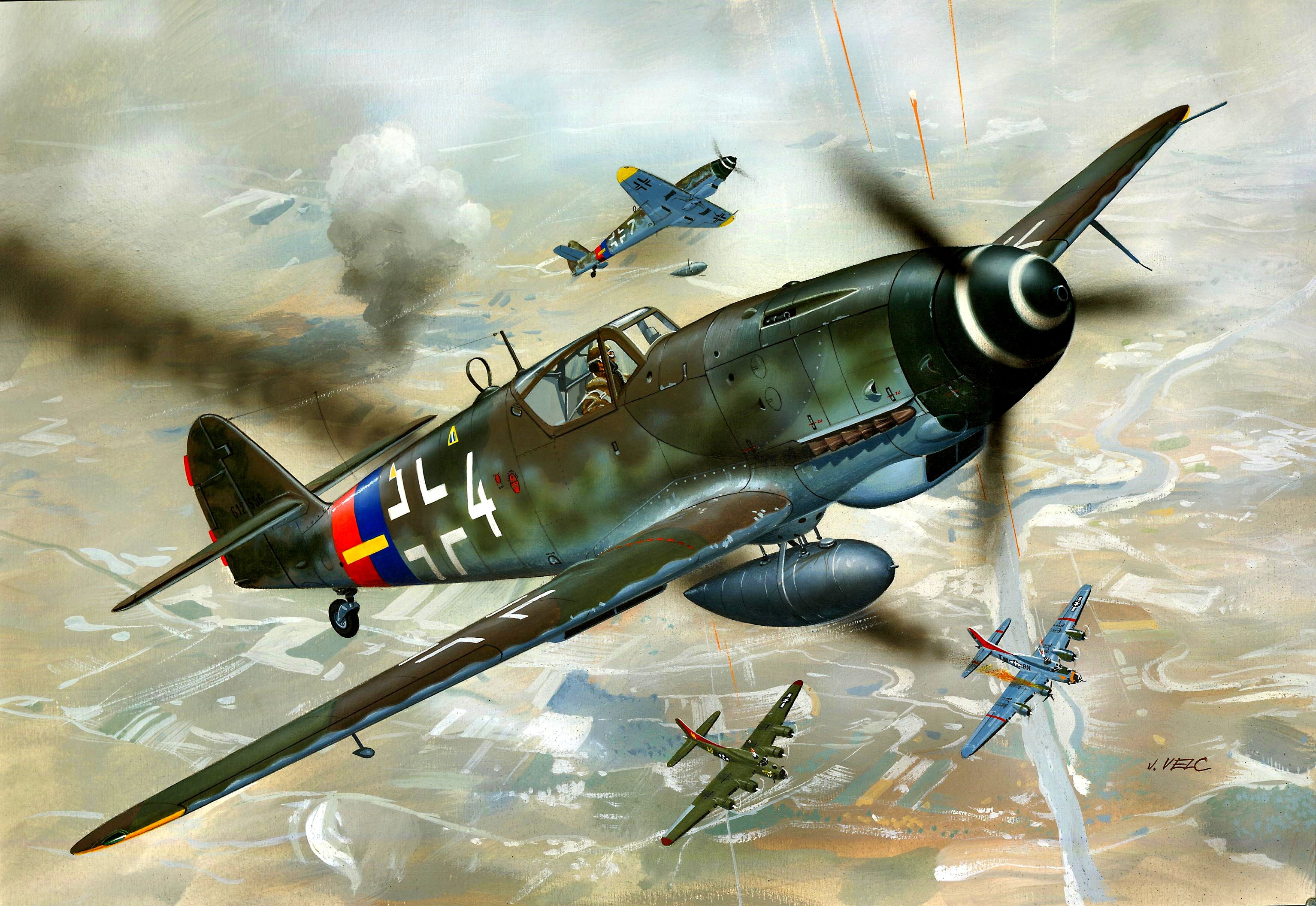 Messerschmitt, Bomber, B-17, Bf-109, Gustav, Bf.109G-10, External fuel tank