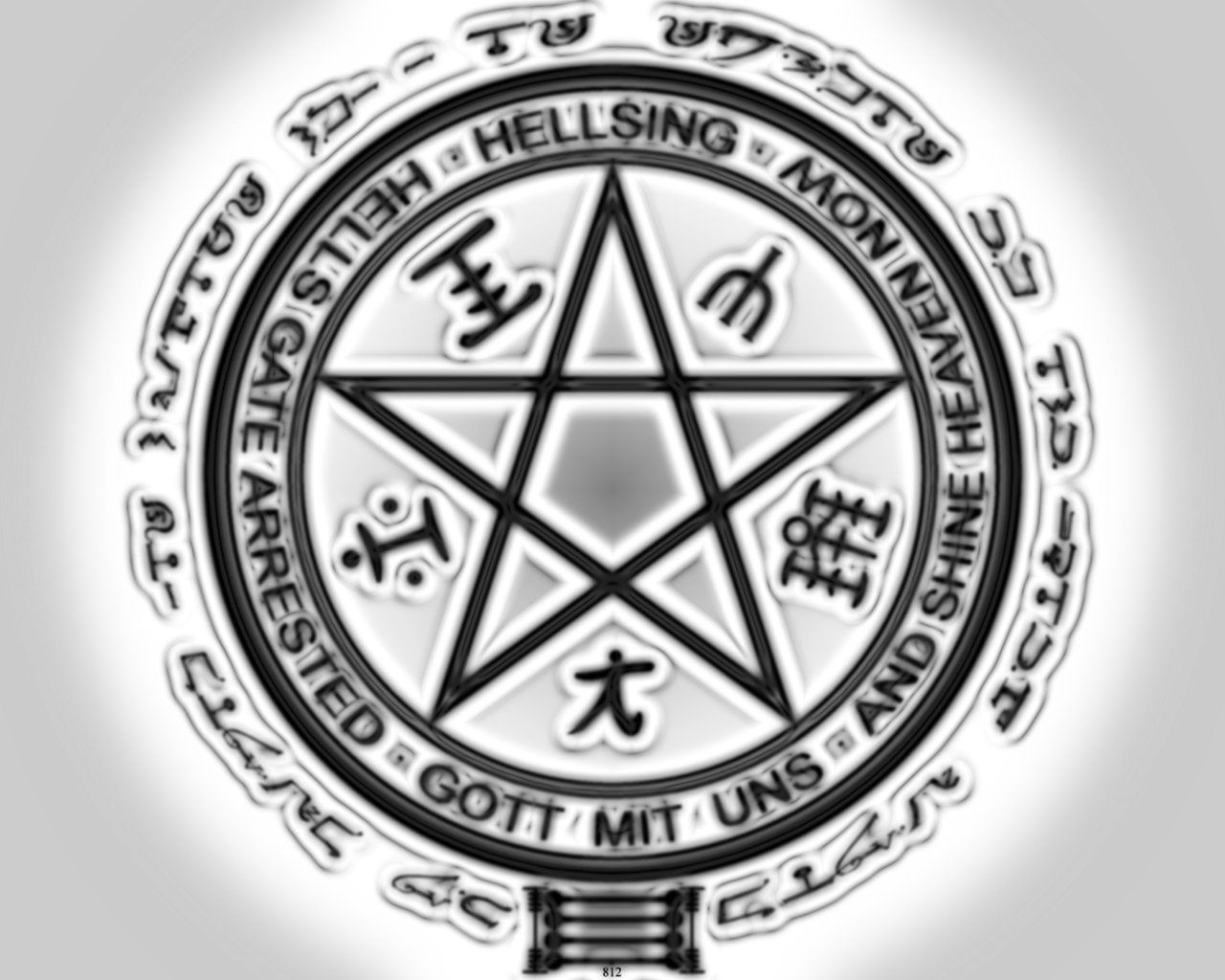 Anime, Hellsing, shape, time, geometric shape, circle, clock