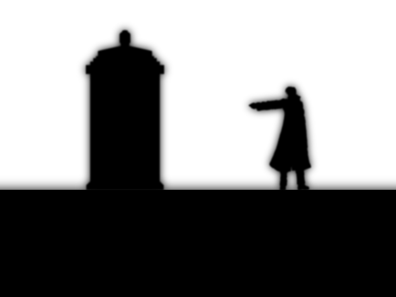 Doctor Who, Tenth Doctor, silhouette, monochrome, one person