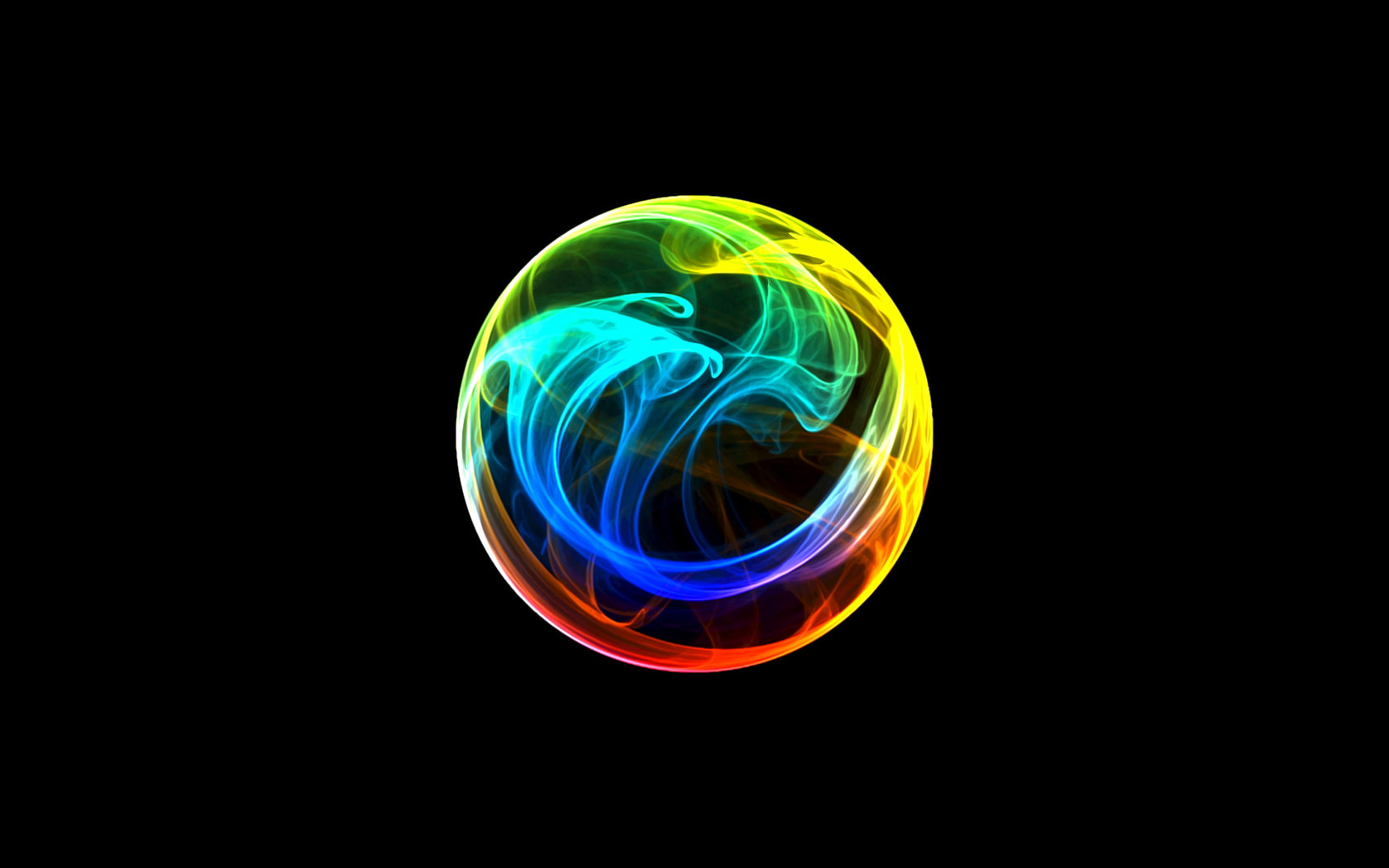 Other HD, yellow red and blue spherical smoke illustration, artistic
