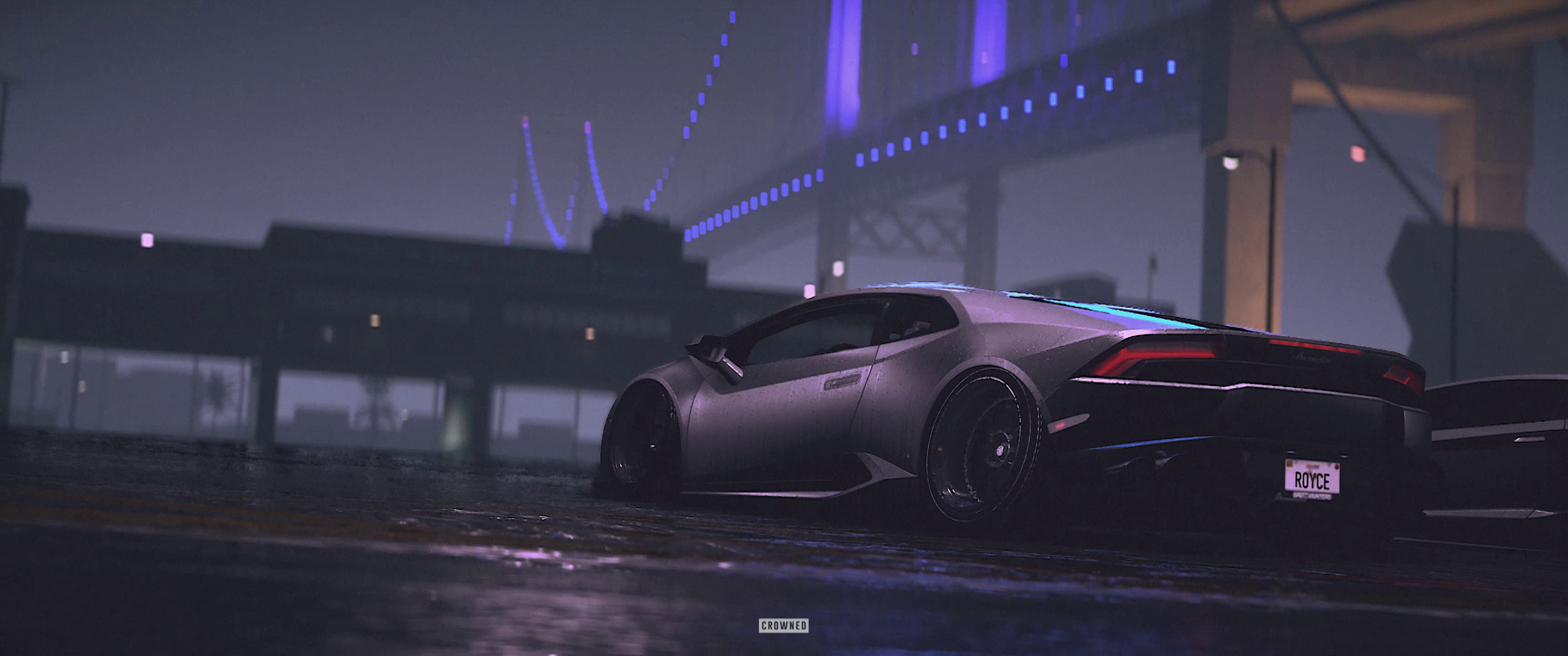 silver sports car, CROWNED, Need for Speed, Lamborghini Huracan