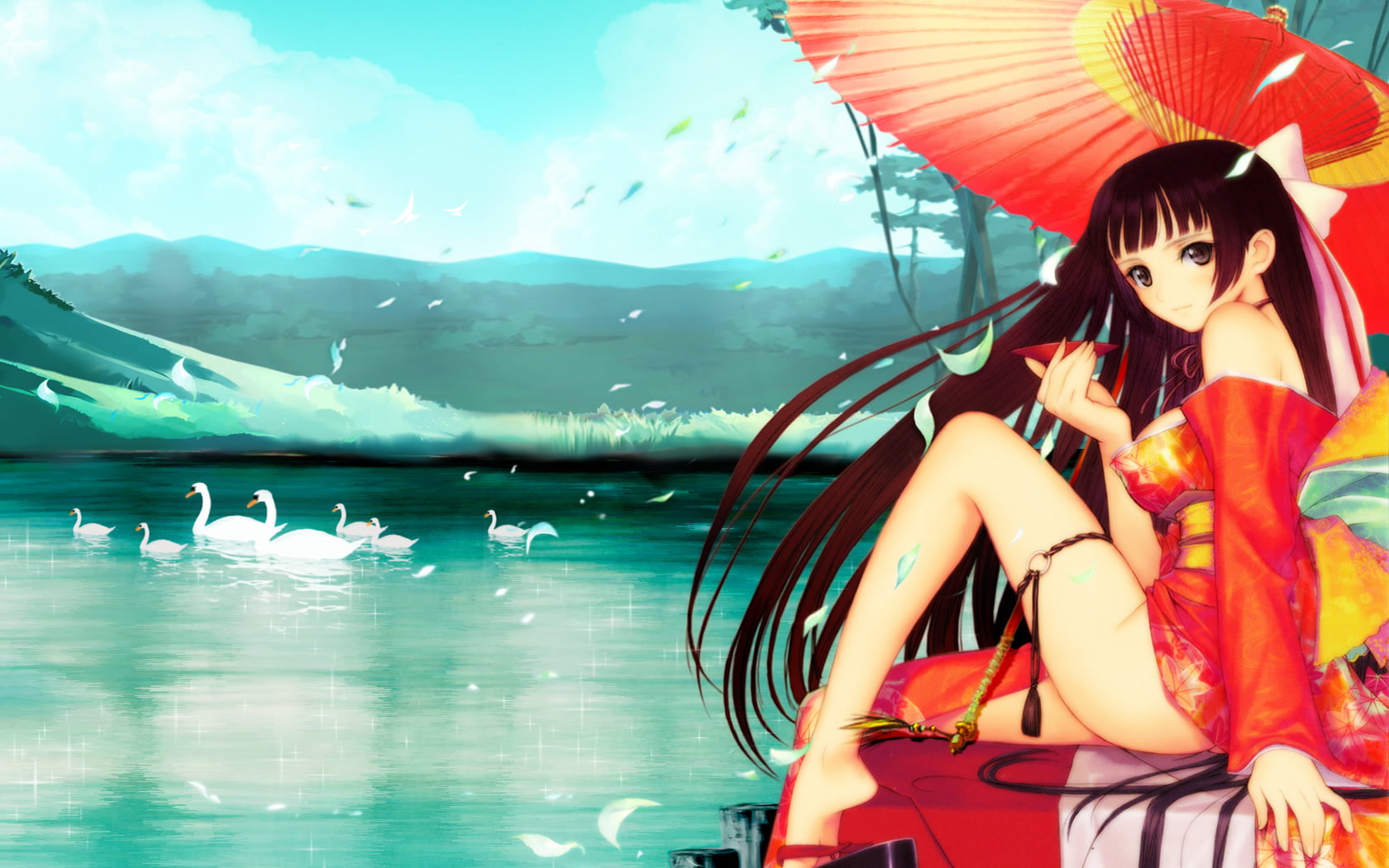 Free Download Hd Wallpaper Hentai Anime Girl Water One Person Real People Lifestyles