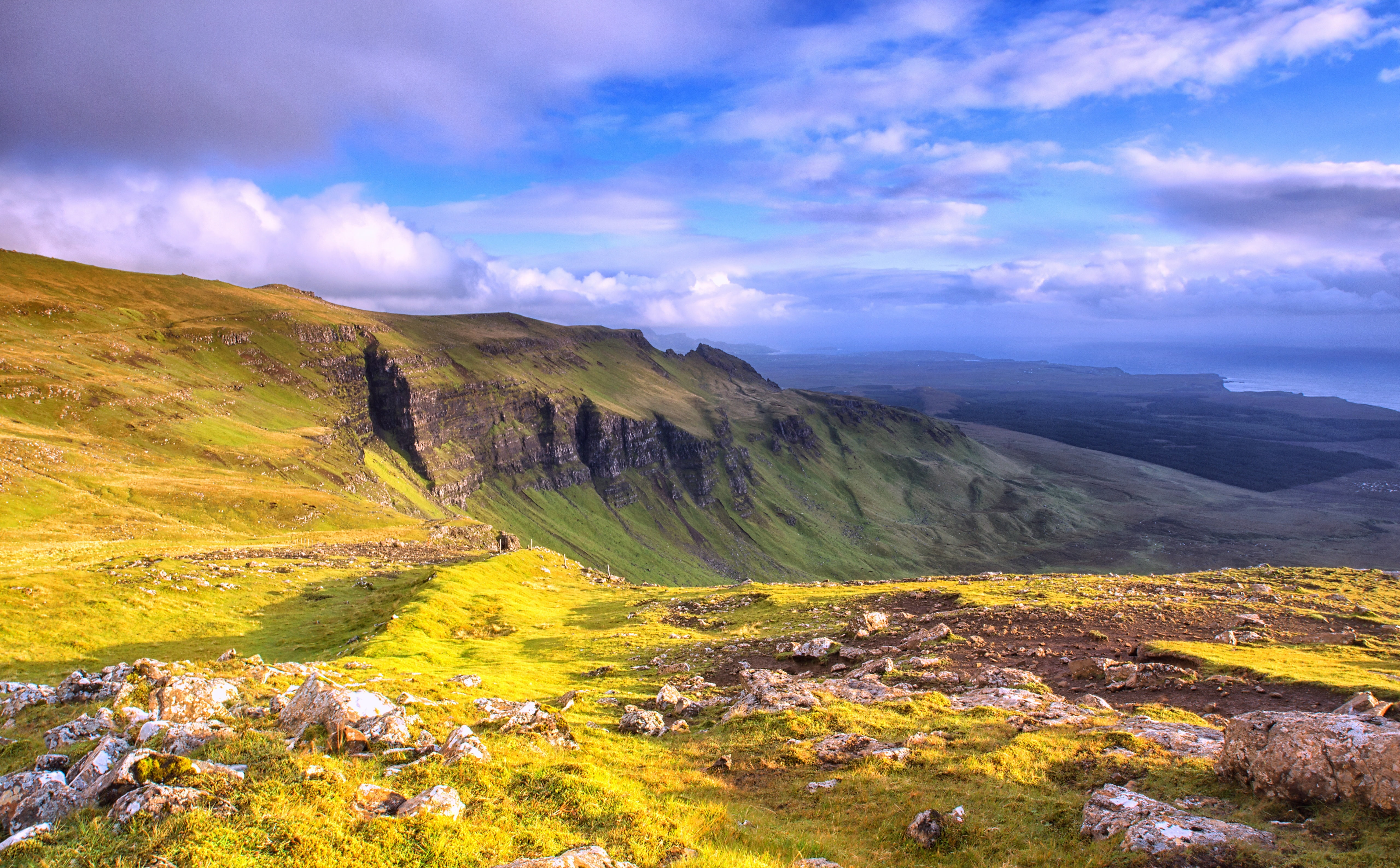 Isle Of Skye Panoramic View, green mountains, Europe, United Kingdom