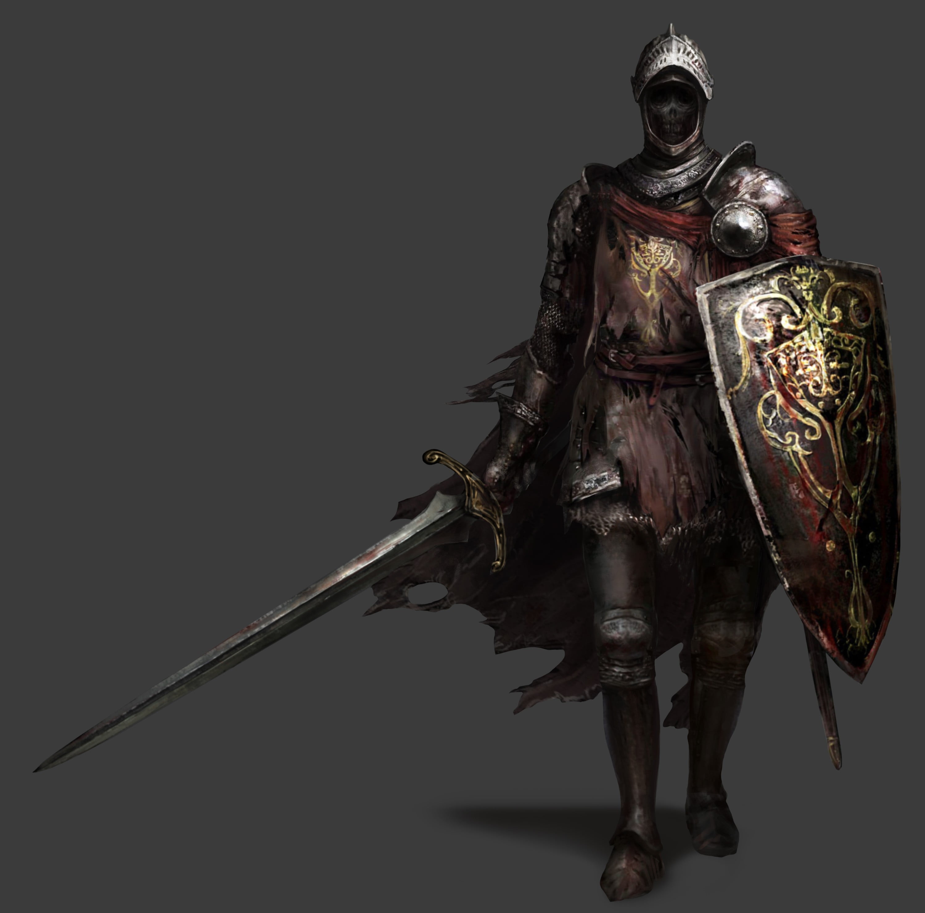 knight wearing gray and red armor, Dark Souls, Dark Souls II
