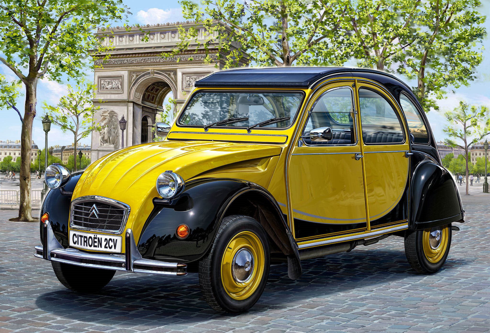 yellow and black Citroen vehicle, one, two, speed, art, max, car