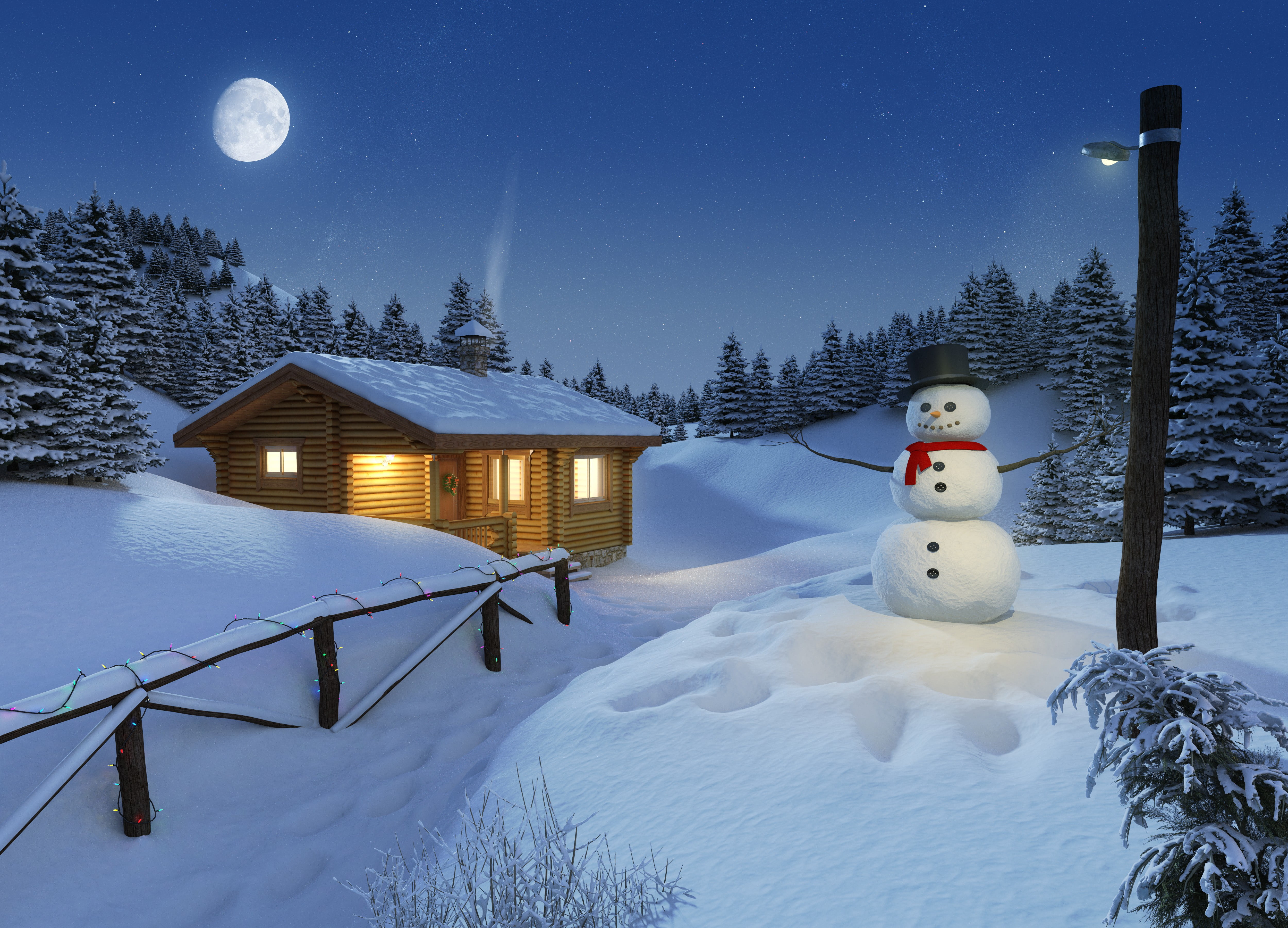 snowman, winter, cold temperature, night, sky, moon, scenics - nature