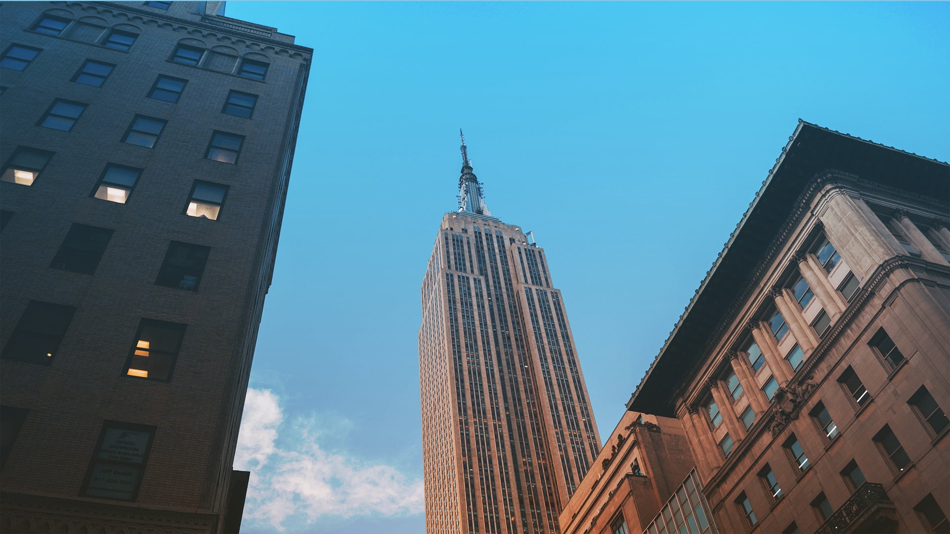 Empire State Building, New York City, skyscraper, urban, sunset