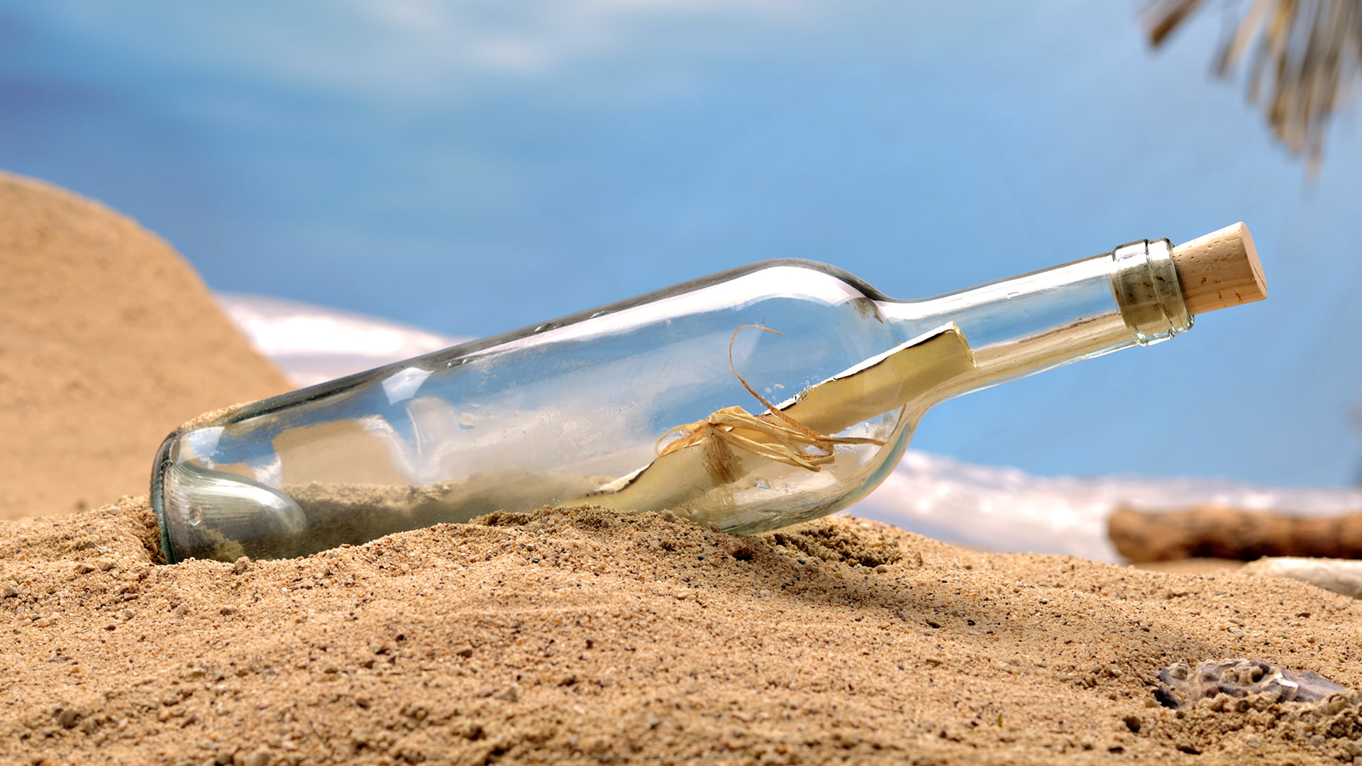 Man Made, Bottle, Beach, Message