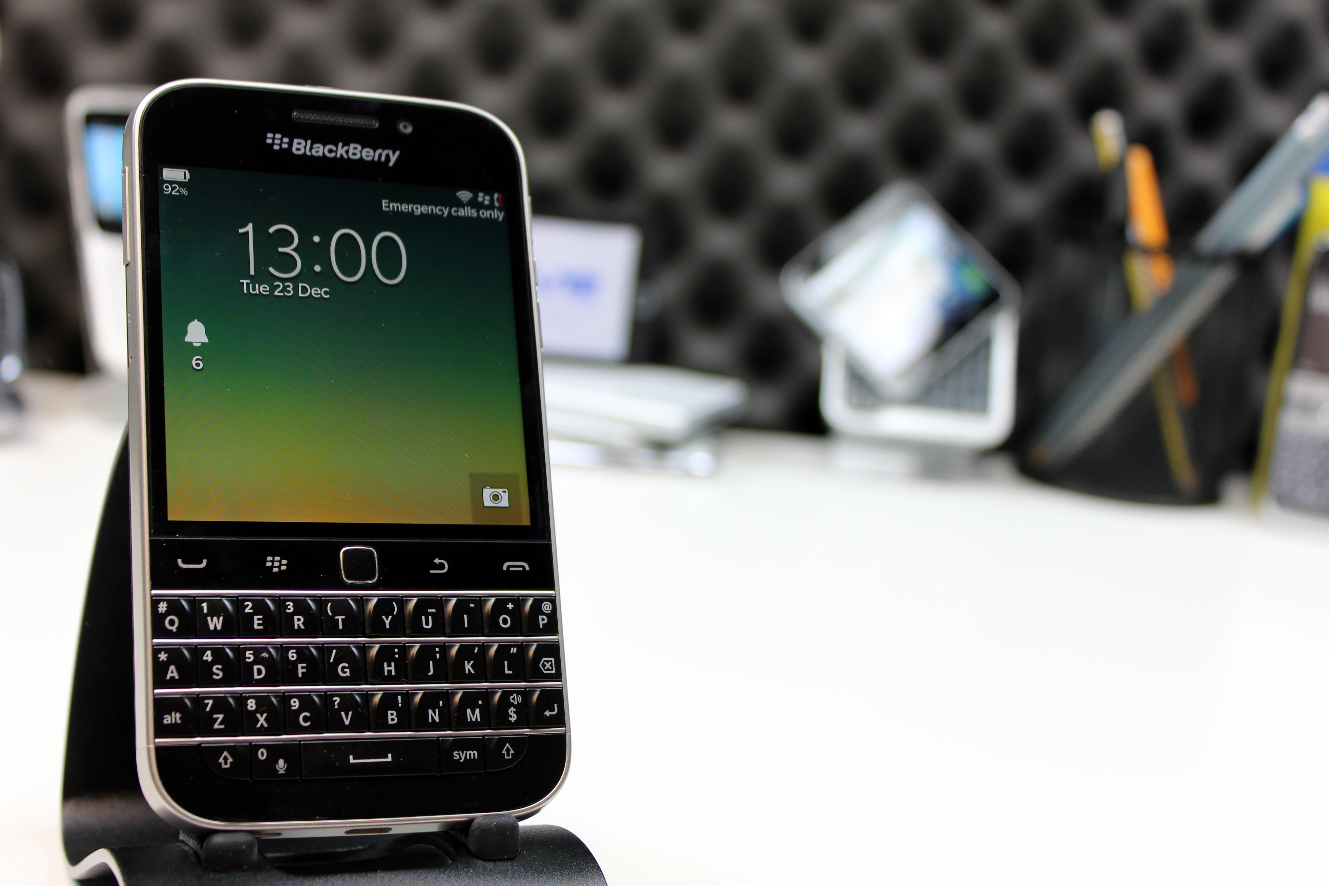 black BlackBerry QWERTY phone, classic, smartphone, technology