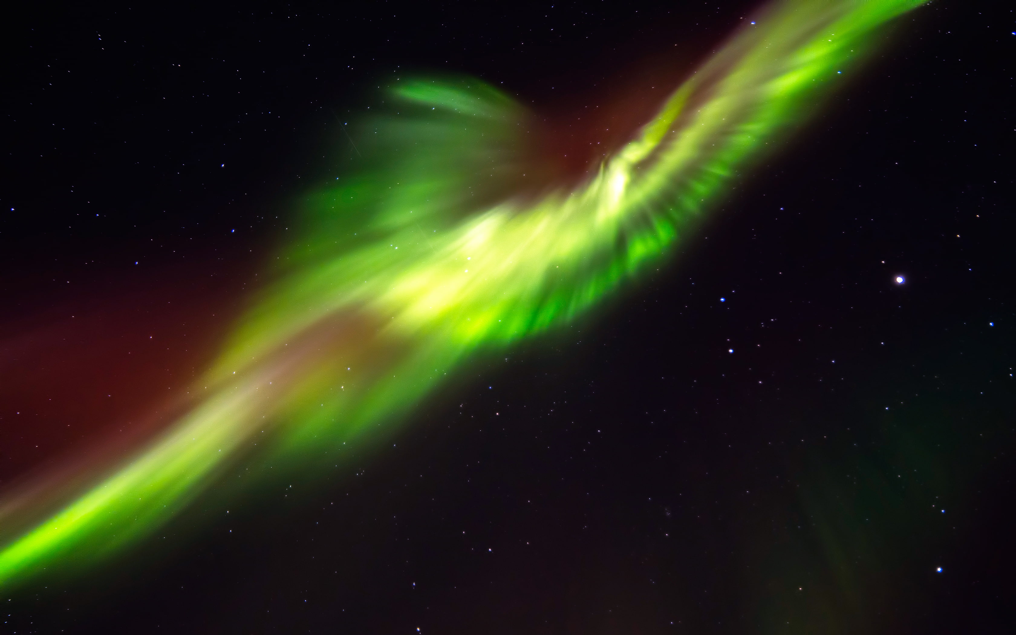 the sky, stars, Northern lights, Skaftafell, Massive aurora