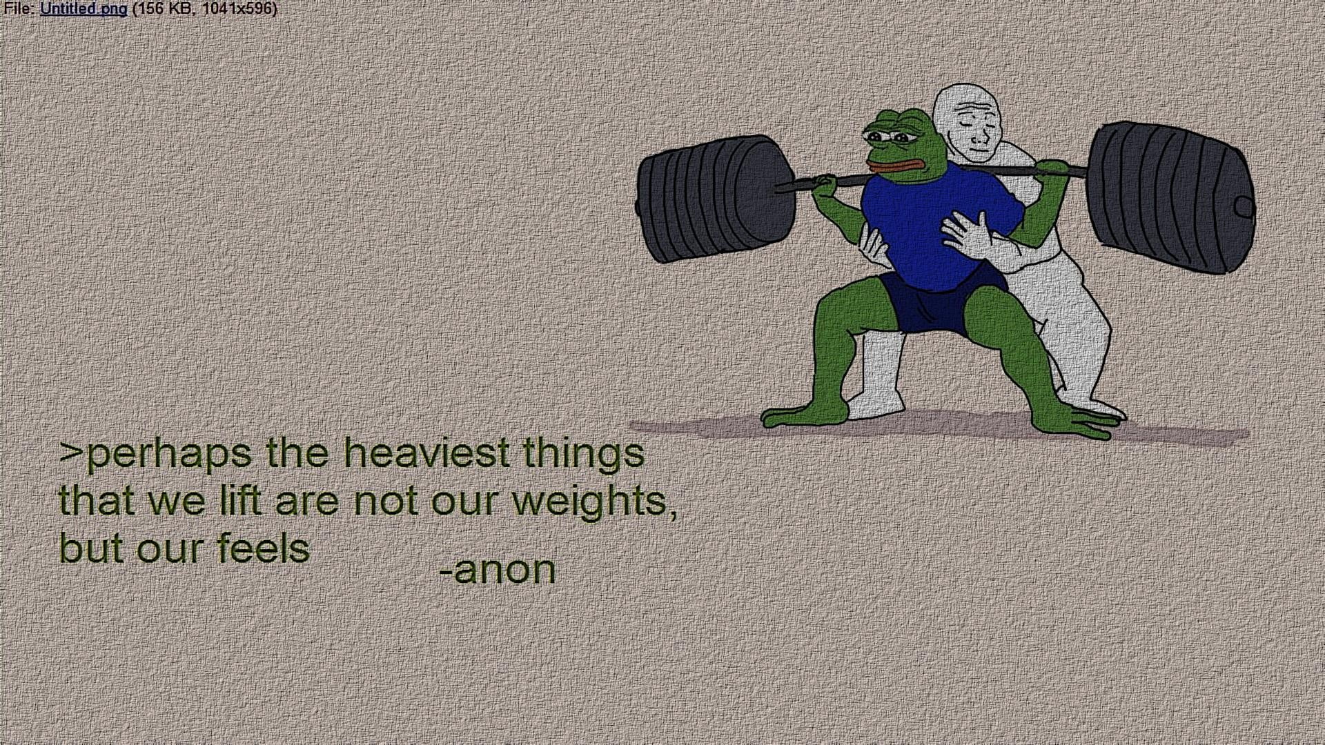 Pepe the Frog carrying barbell, feelings, 4chan, memes, Pepe (meme)