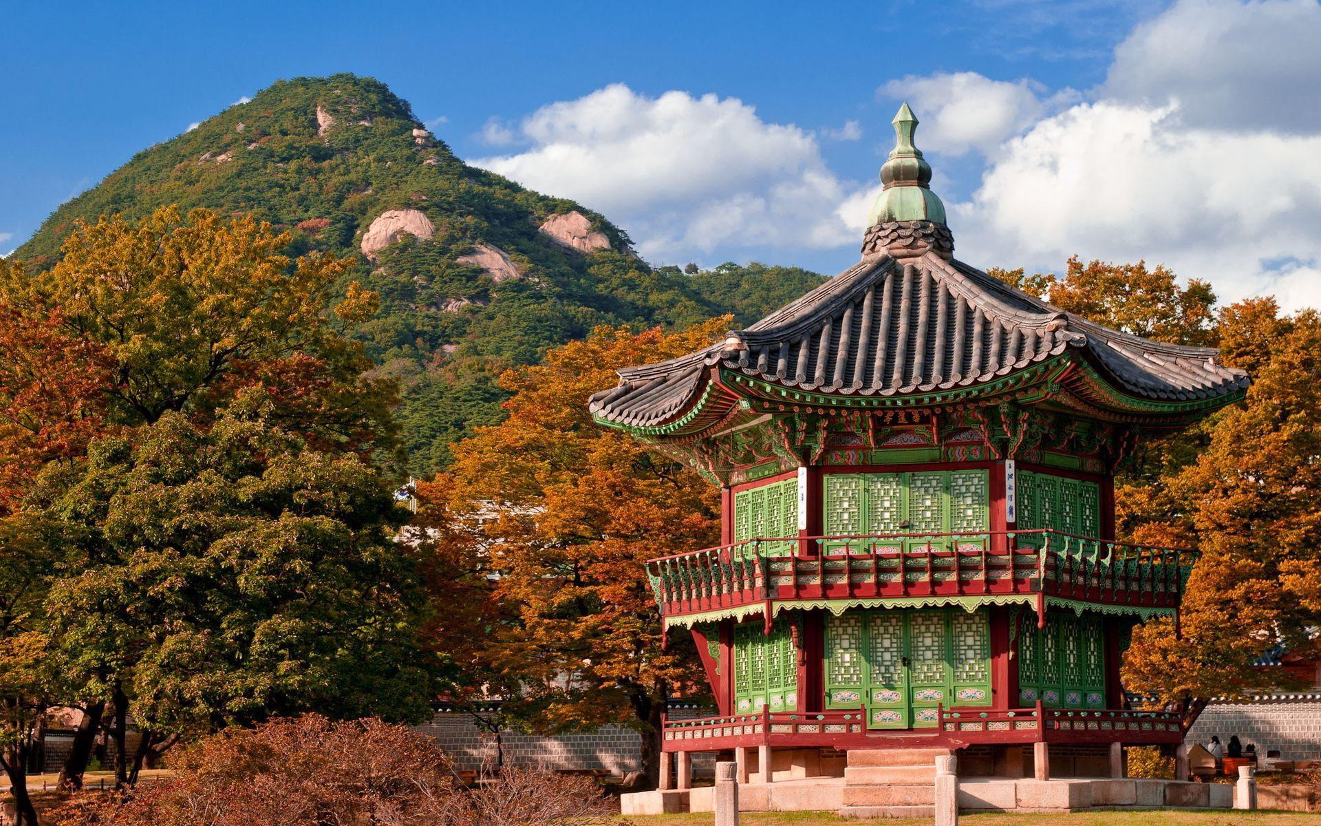 South Korea, nature, landscape, house, architecture, roof, the sky