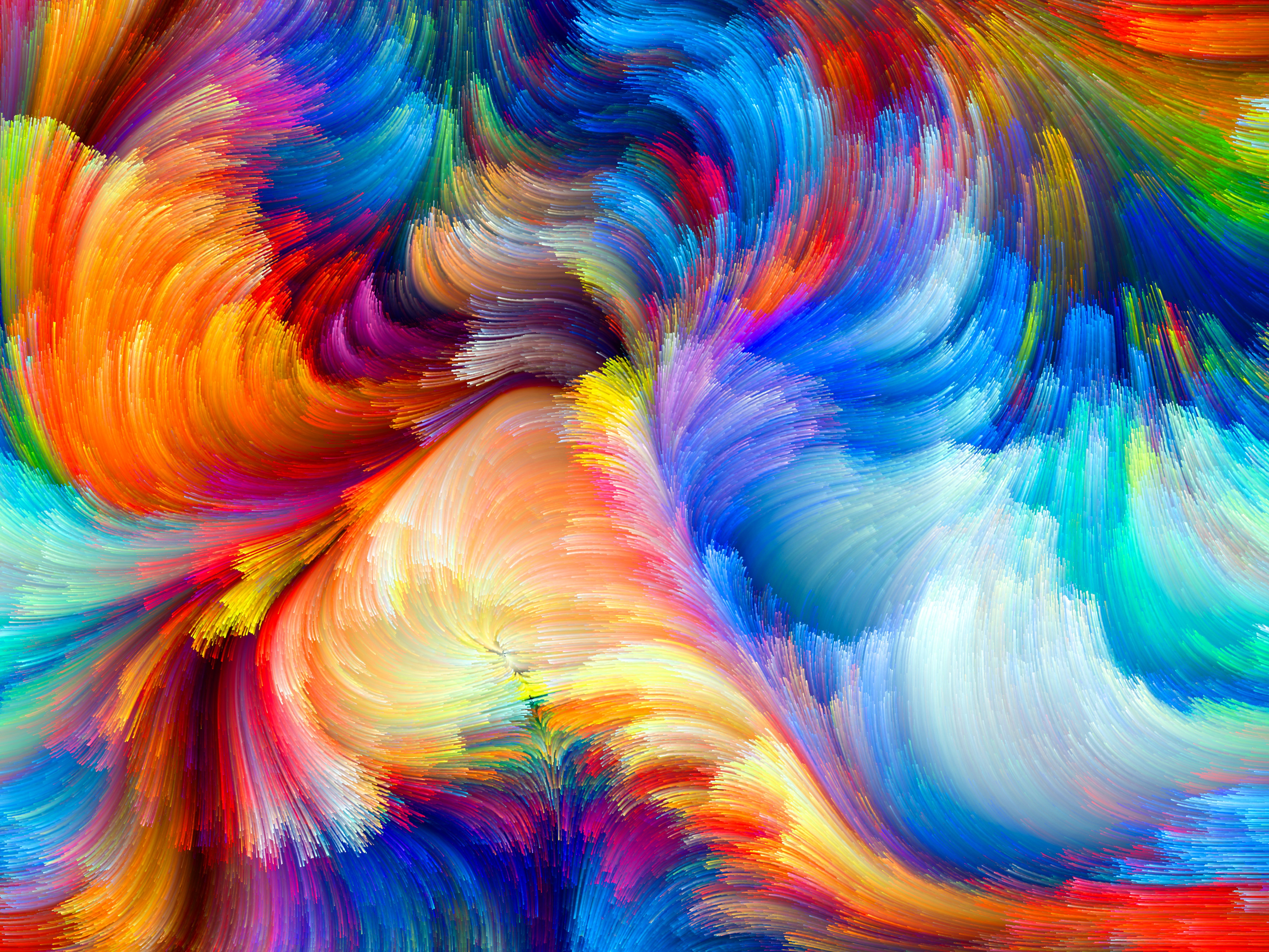 multicolored abstract painting, pattern, rainbow, colors, the volume