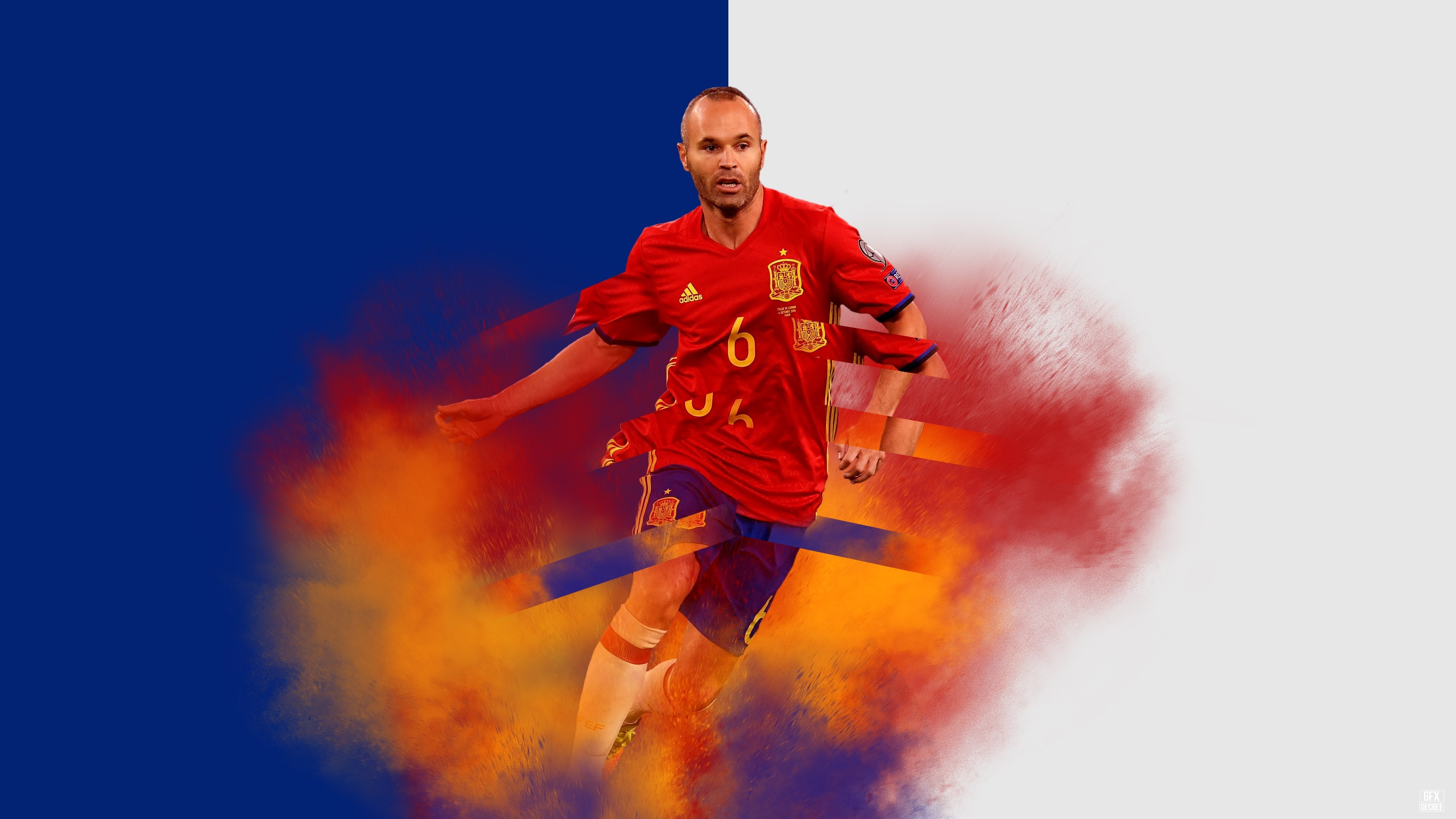 andres iniesta 4k hd background image