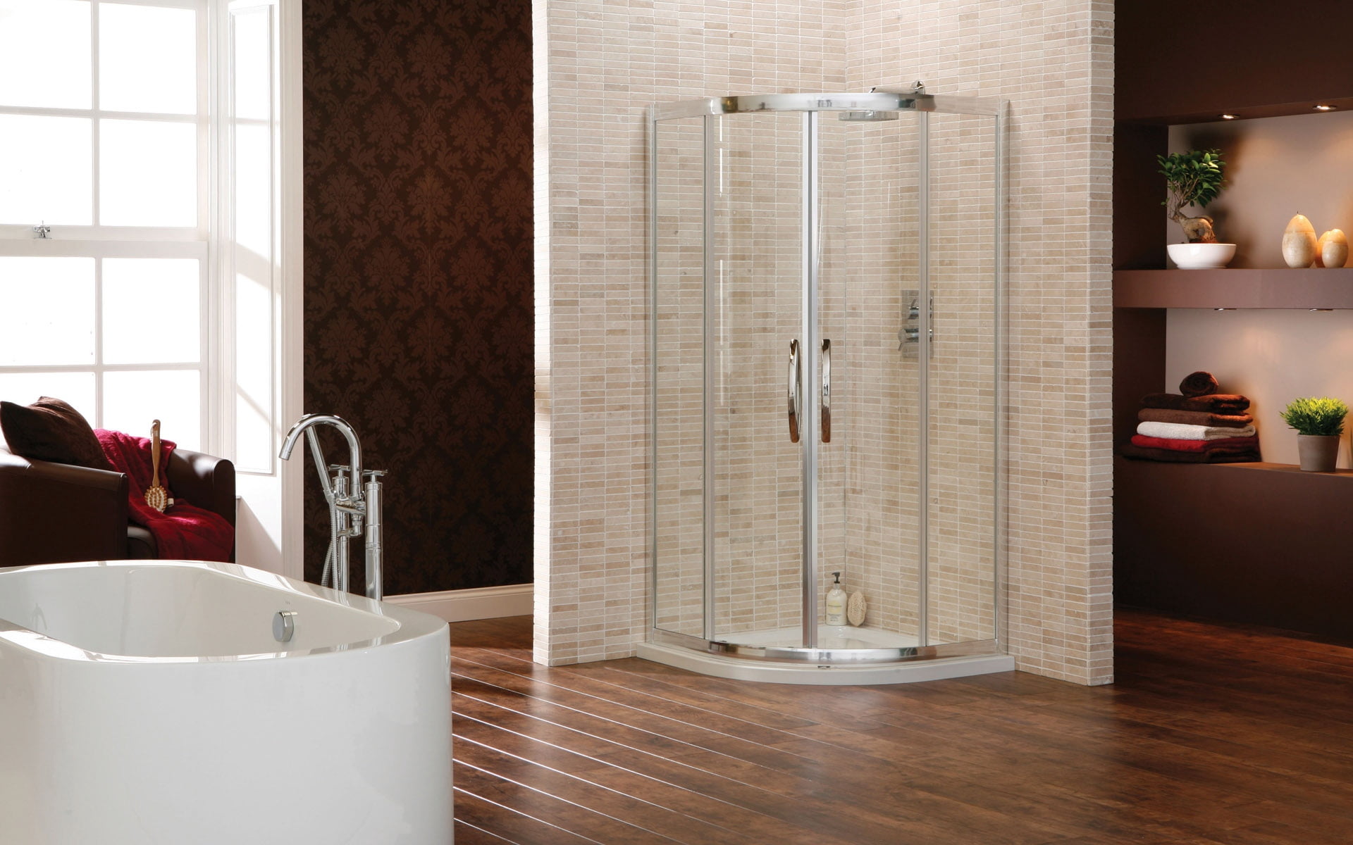 clear glass bathroom enclosure, shower, style, interior, modern
