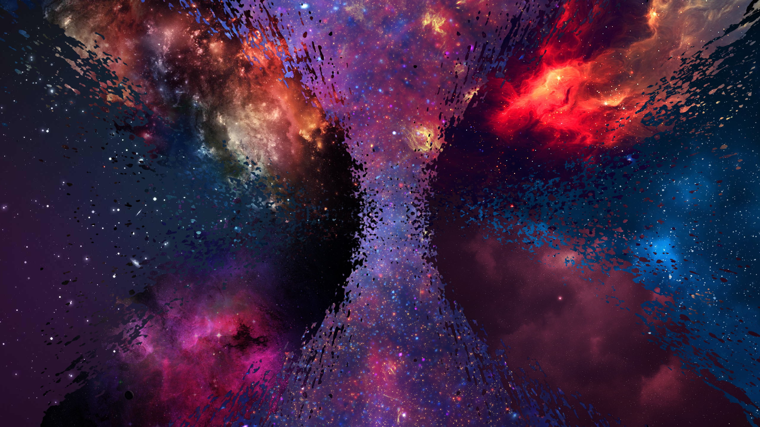 galaxy digital wallpaper, Nova, space, shattered, spray, Milky Way