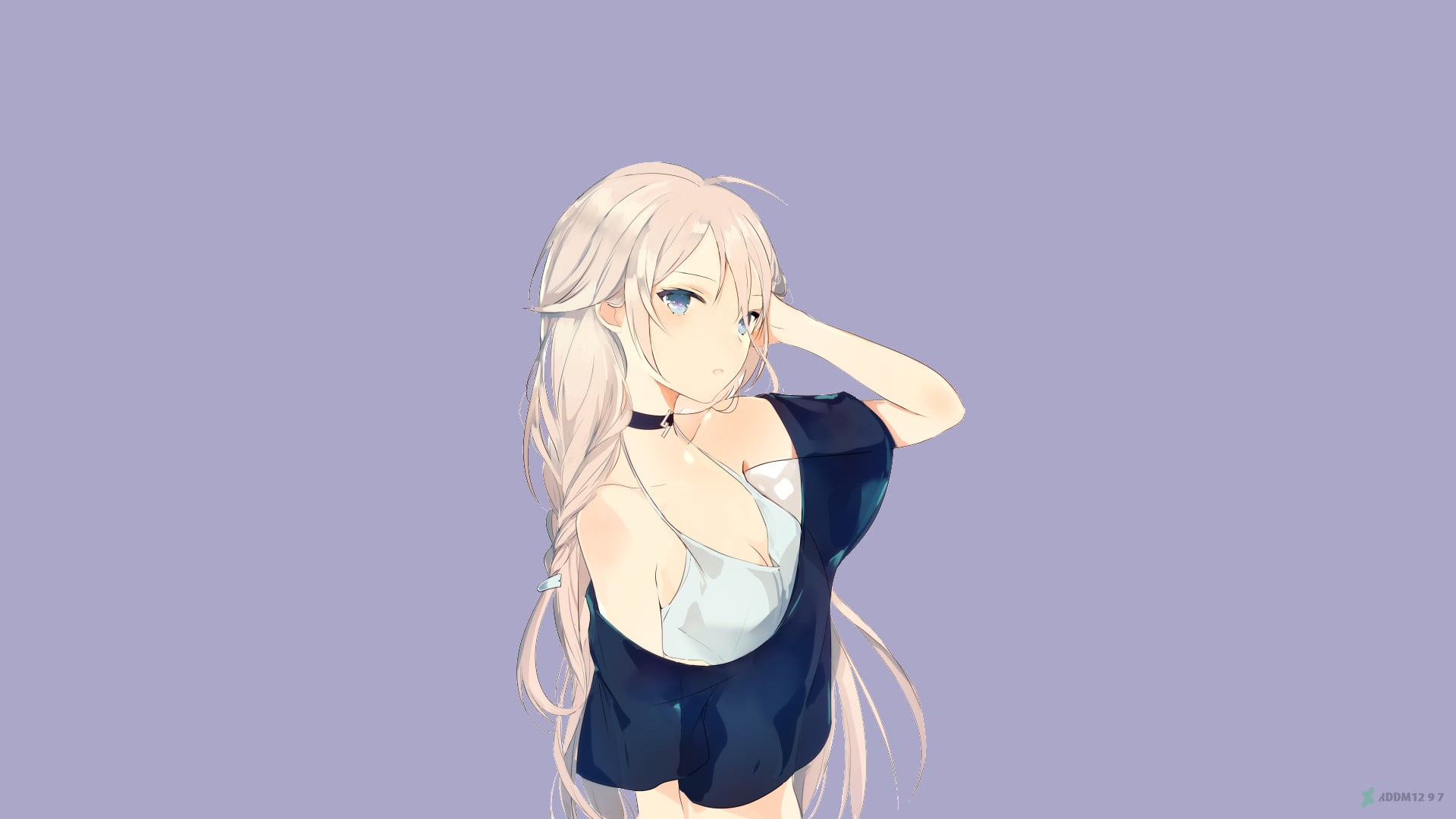 white hair, blue eyes, anime girls, looking at viewer, IA (Vocaloid)