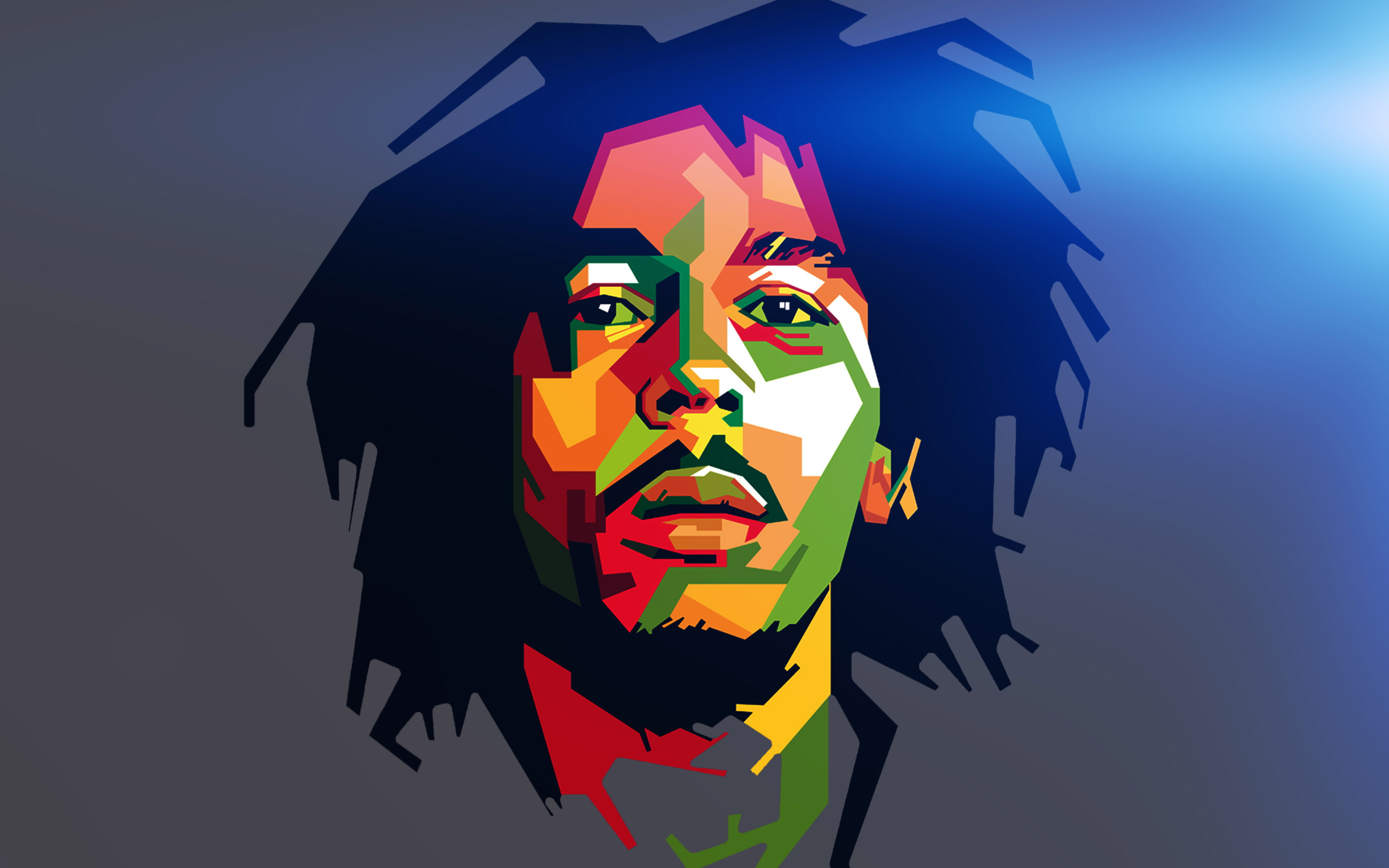 bob, marley, blue, art, illust, music, reggae, celebrity