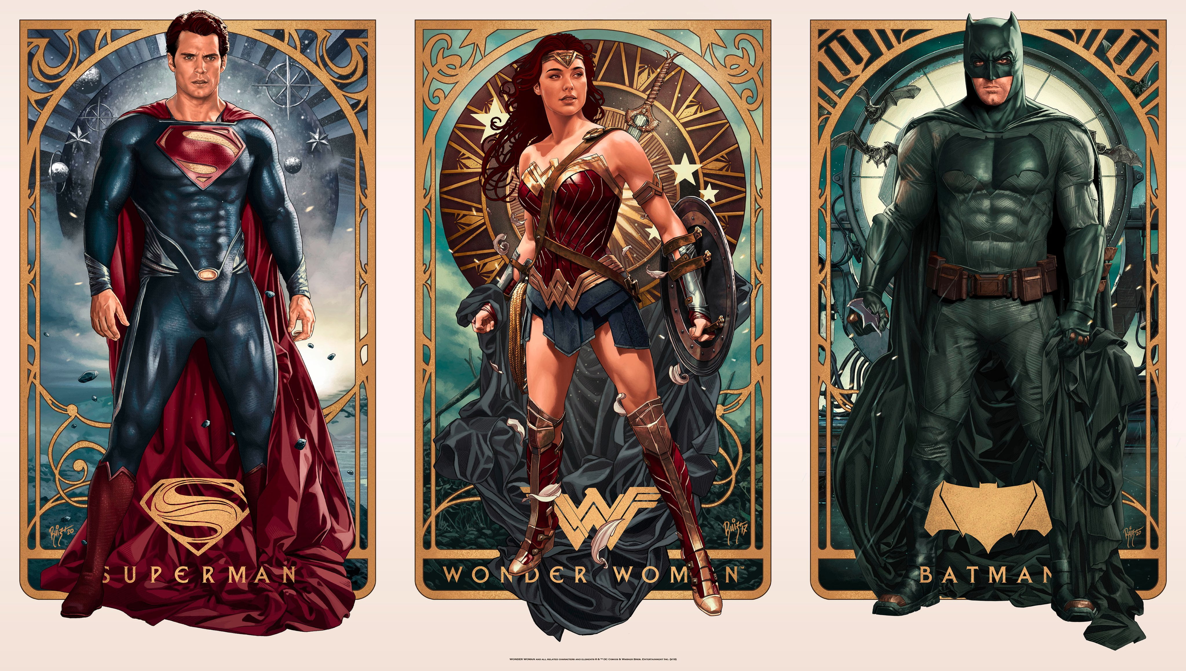 Batman v Superman: Dawn of Justice, artwork, Wonder Woman, Henry Cavill