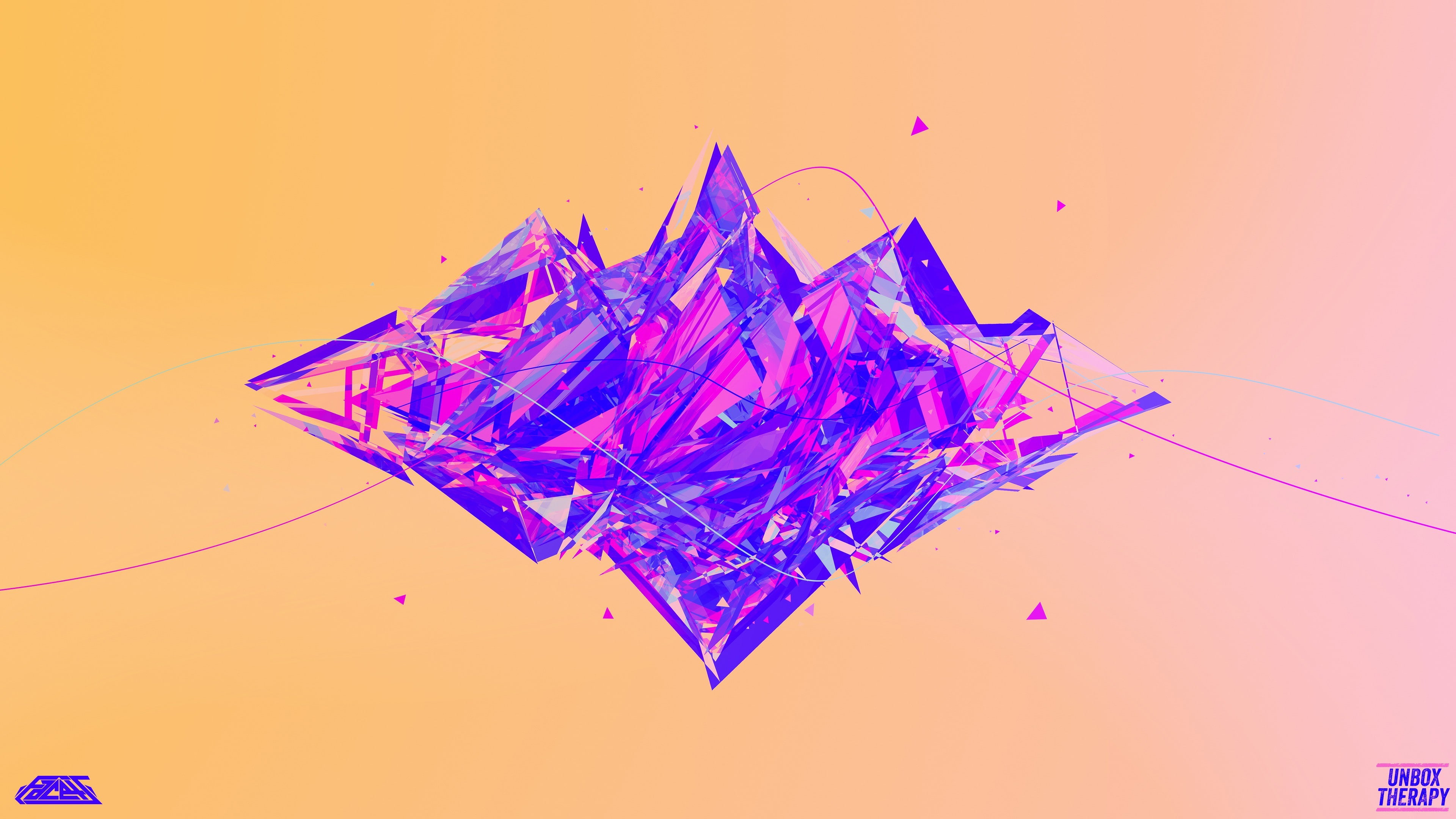 purple crystal illustration, abstract, colored background, motion