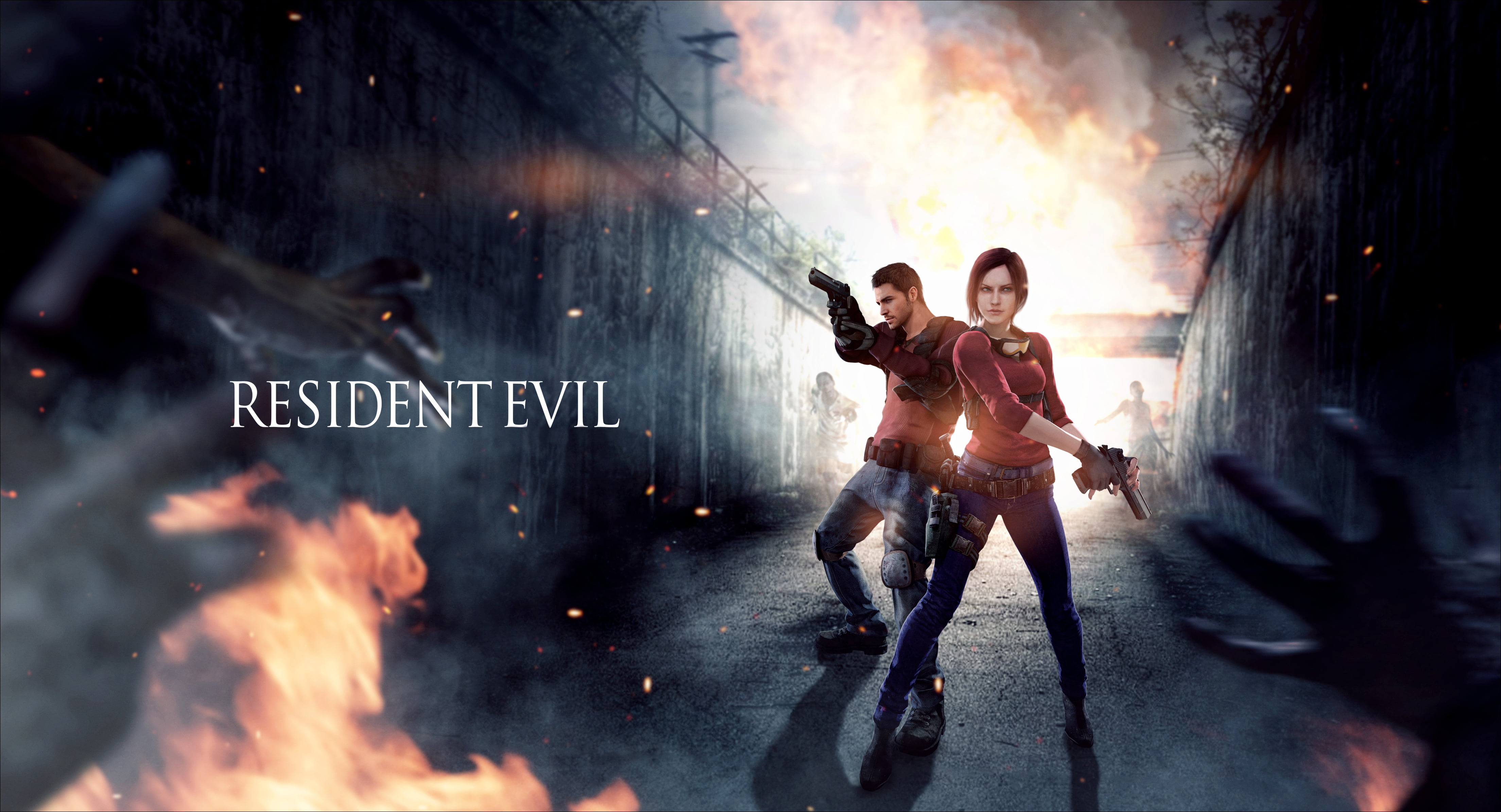 Resident Evil wallpaper, girl, male, fan art, capcom, Chris Redfield