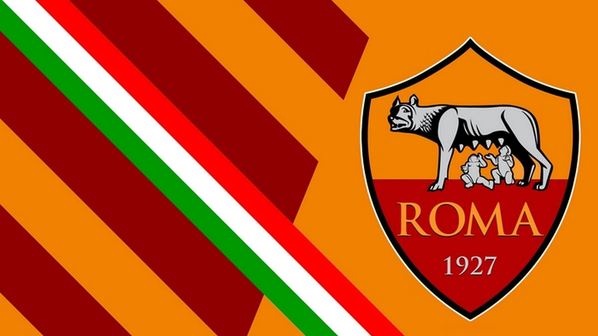 AS Roma, ASR, Rome, logo, logotype, red, yellow, Italy, flag