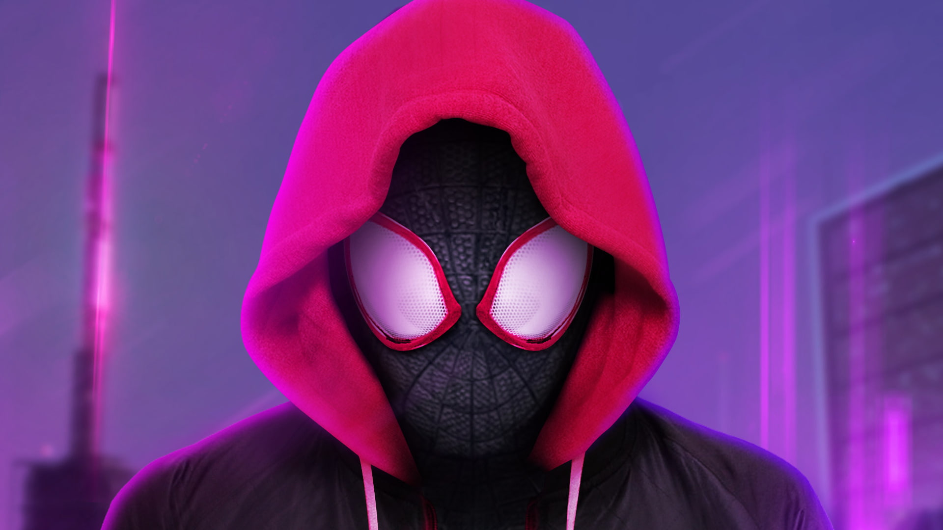 Miles Morales Spider-Man Into the Spider-Verse, pink color, one person