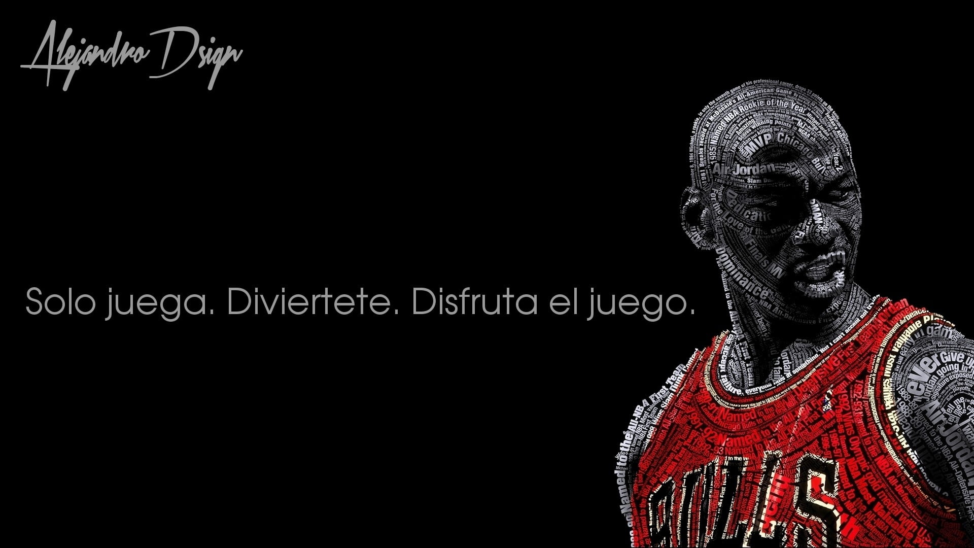 untitled, Michael Jordan, typographic portraits, Chicago Bulls