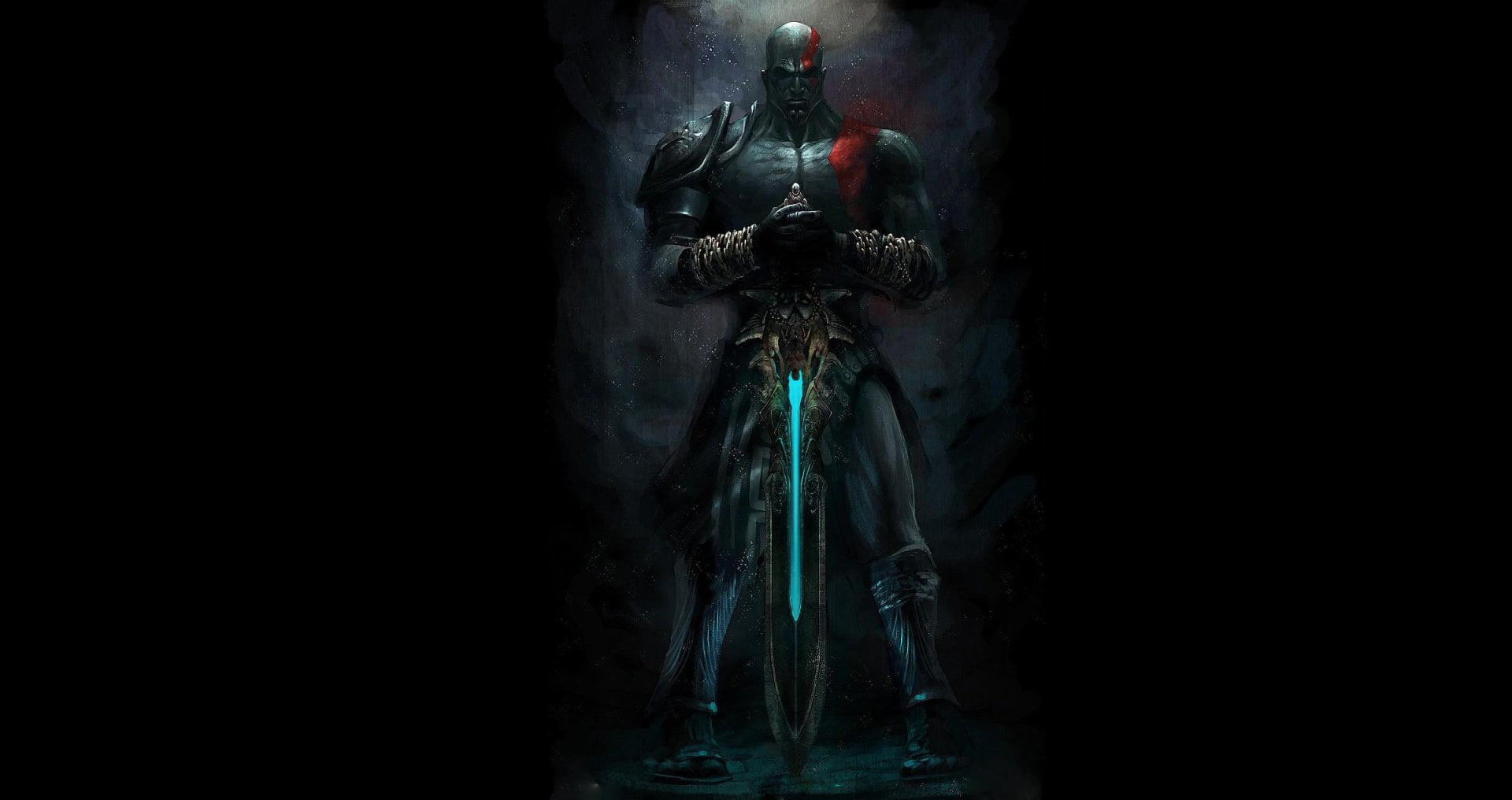 God of War Kratos wallpaper, God Of War III, black background