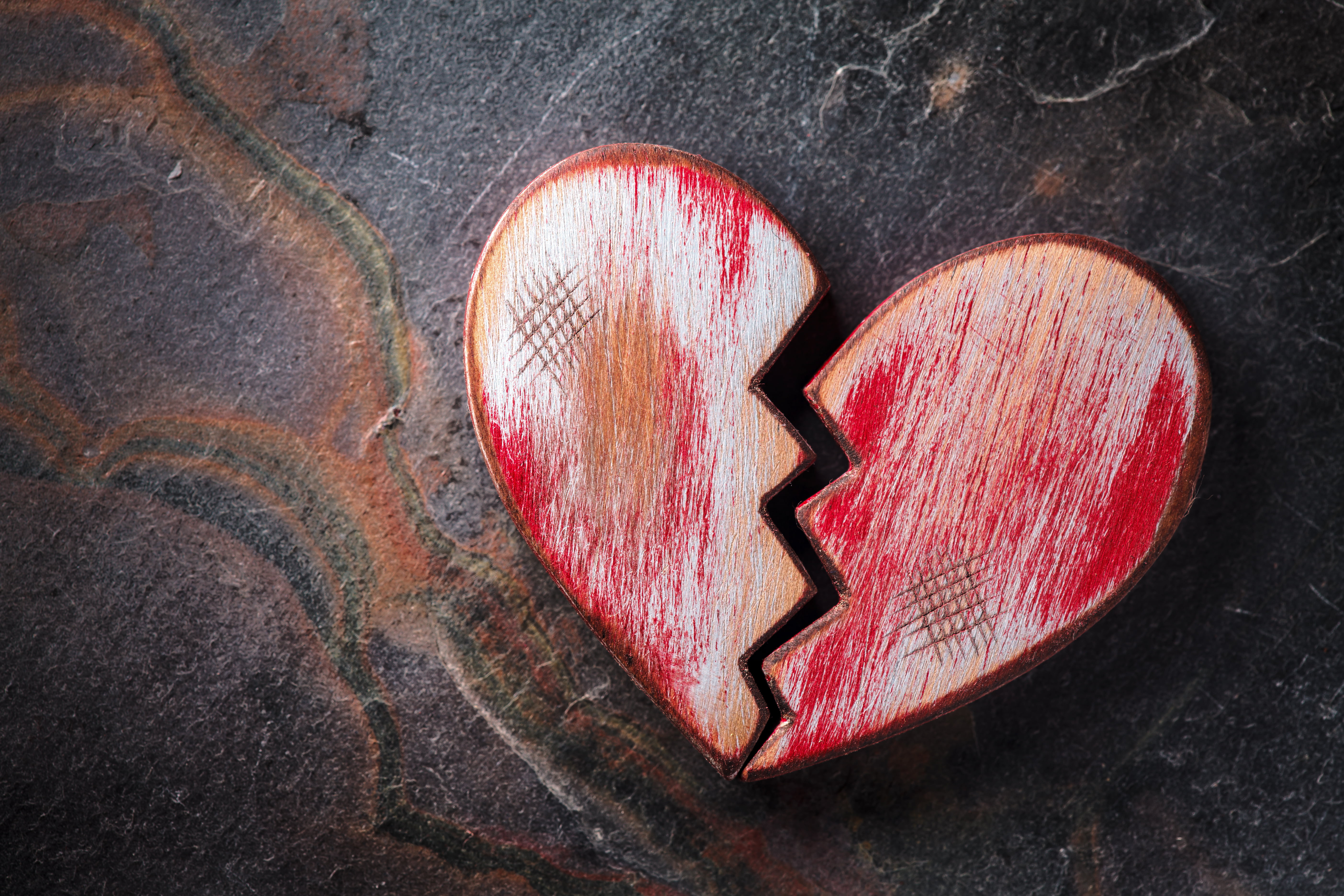 broken heart illustration, love, romantic, close-up, heart shape
