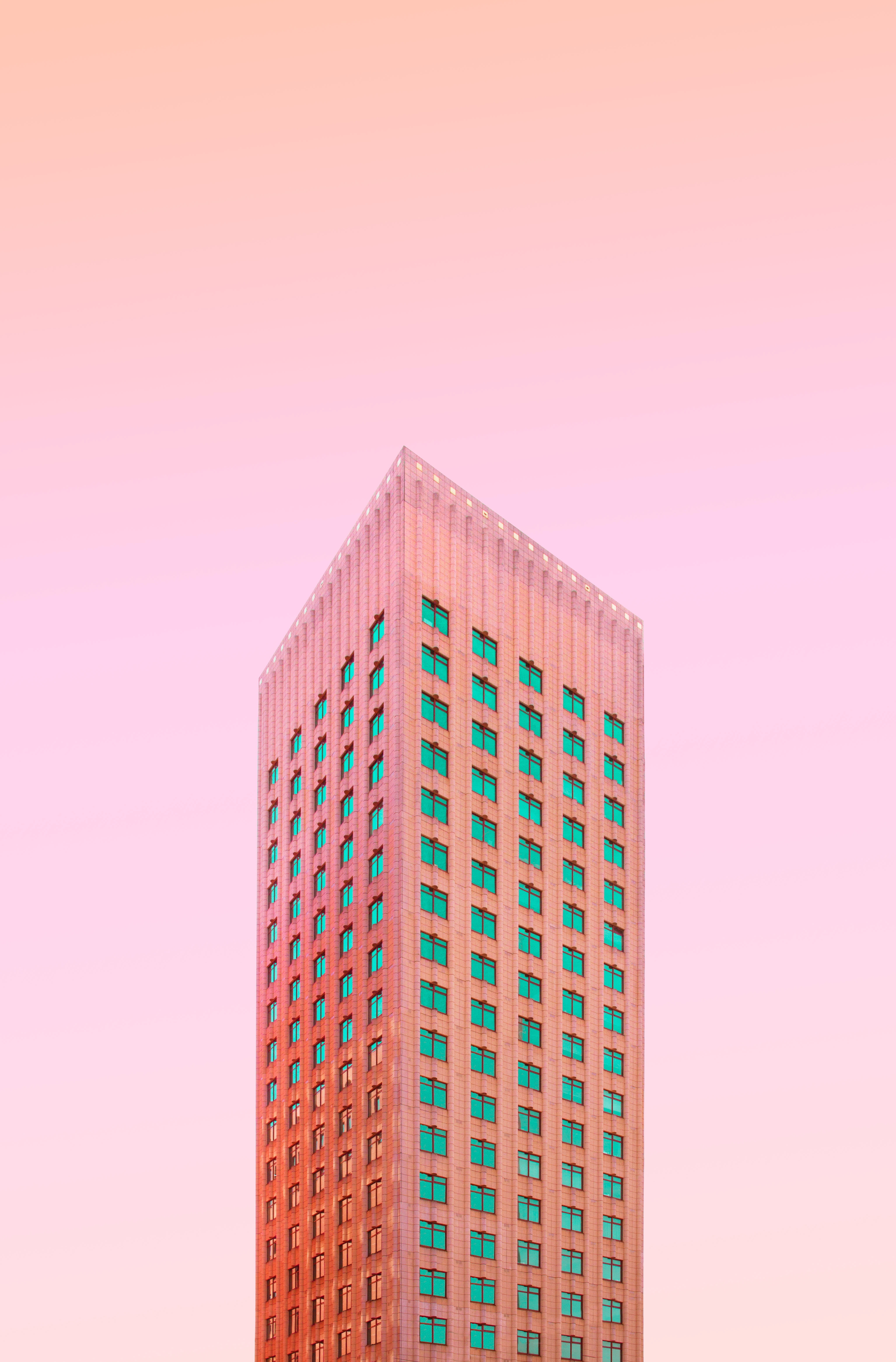 high rise building illustration, facade, architecture, minimalism