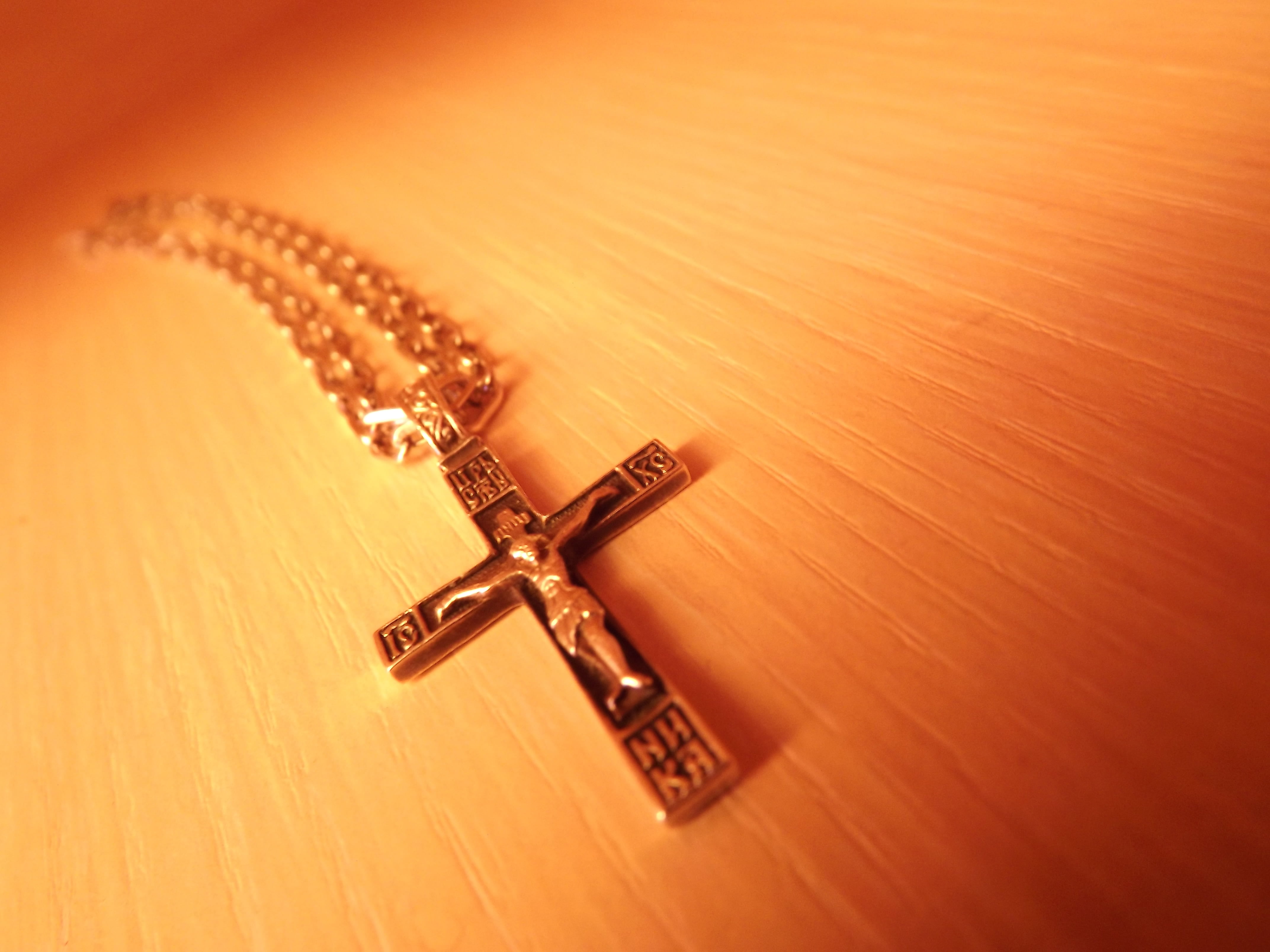 crucifix pendant with necklace, macro, cross, faith, christianity