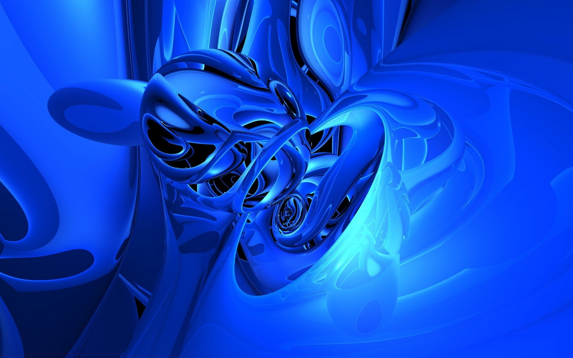 blue liquid wallpaper, compound, form, figure, neon, lights, abstract