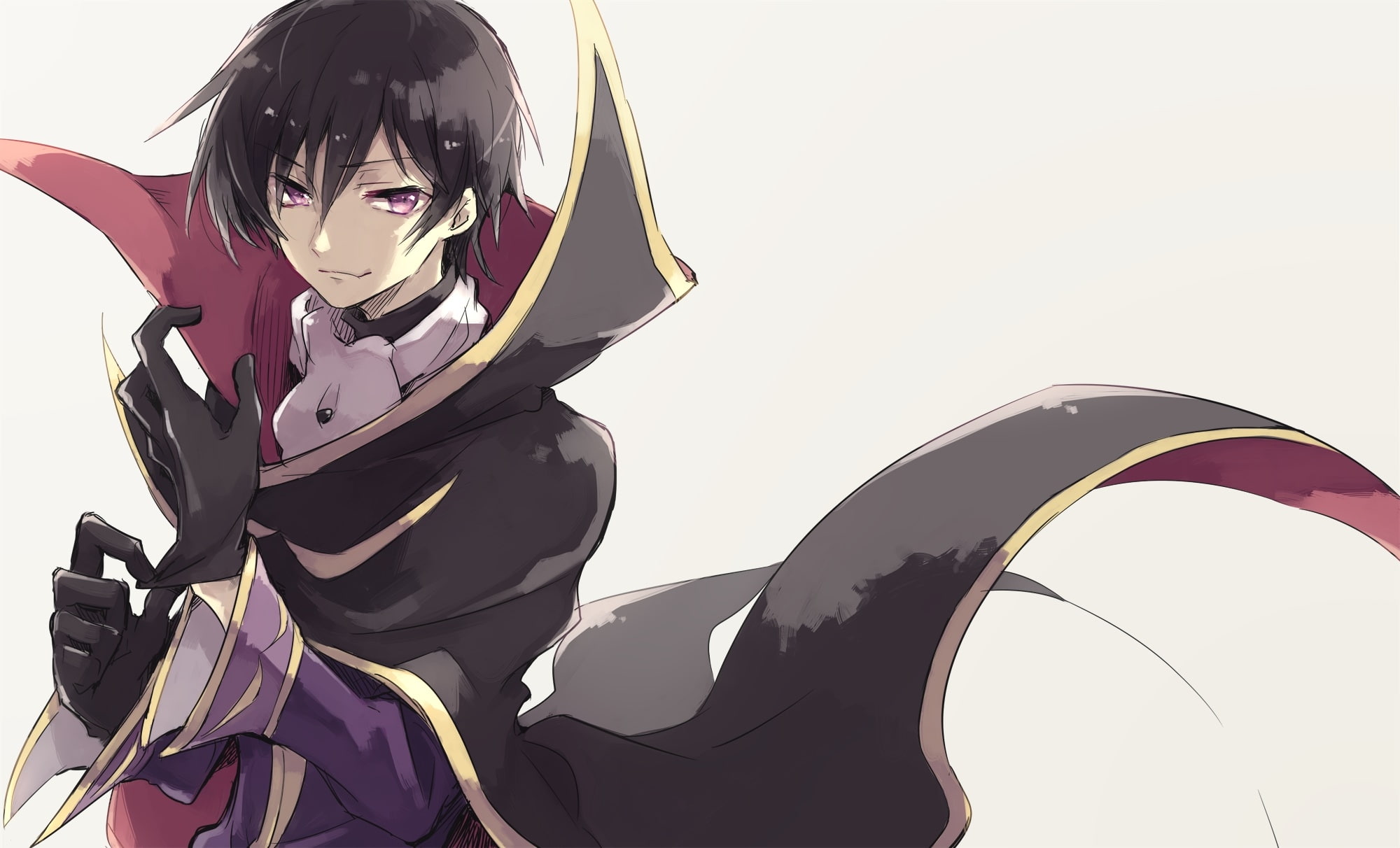 lelouch vi britannia, cape, gloves, code geass, Anime, one person