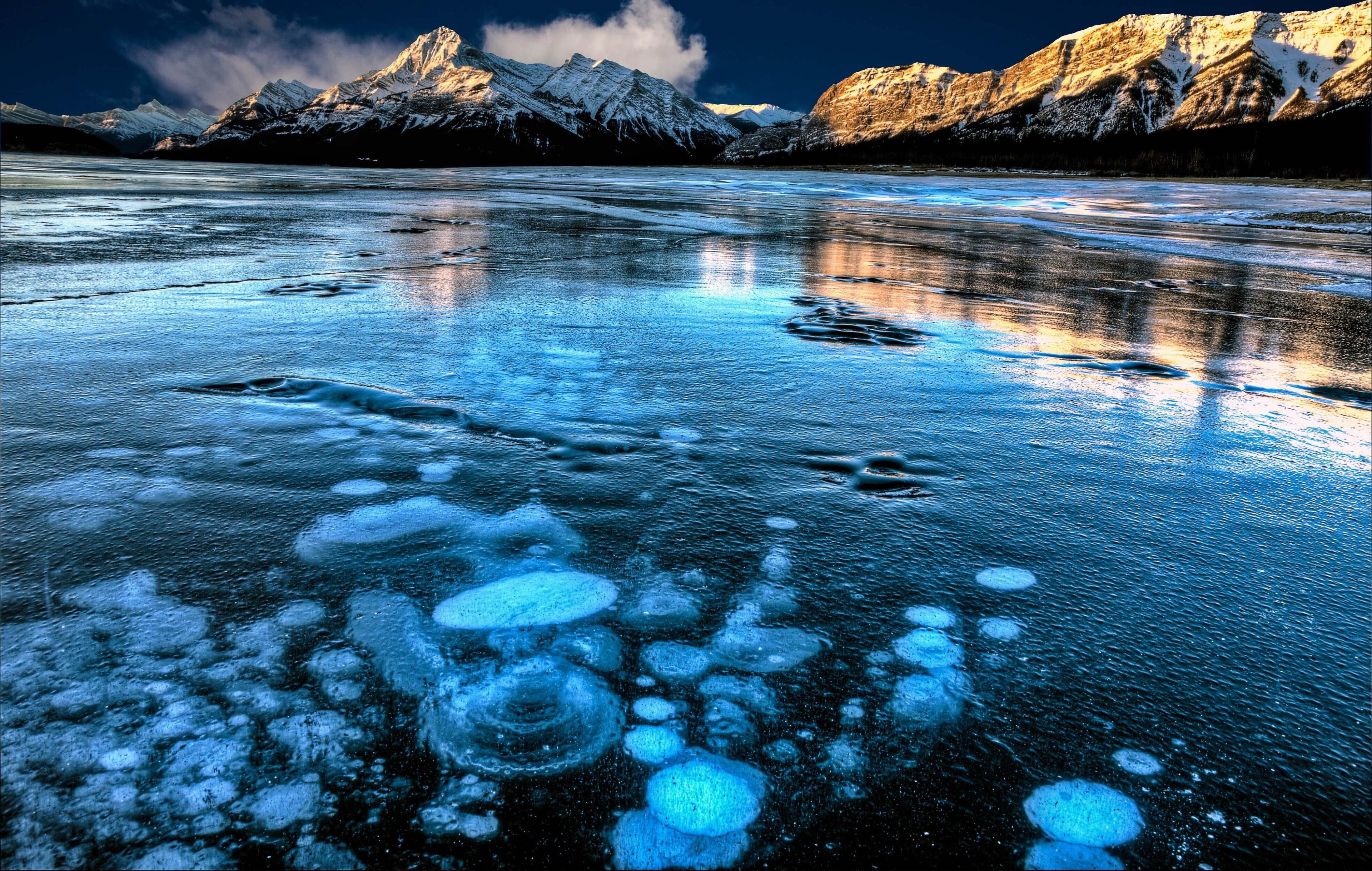 abraham lake 4k awesome  hd, water, cold temperature, snow
