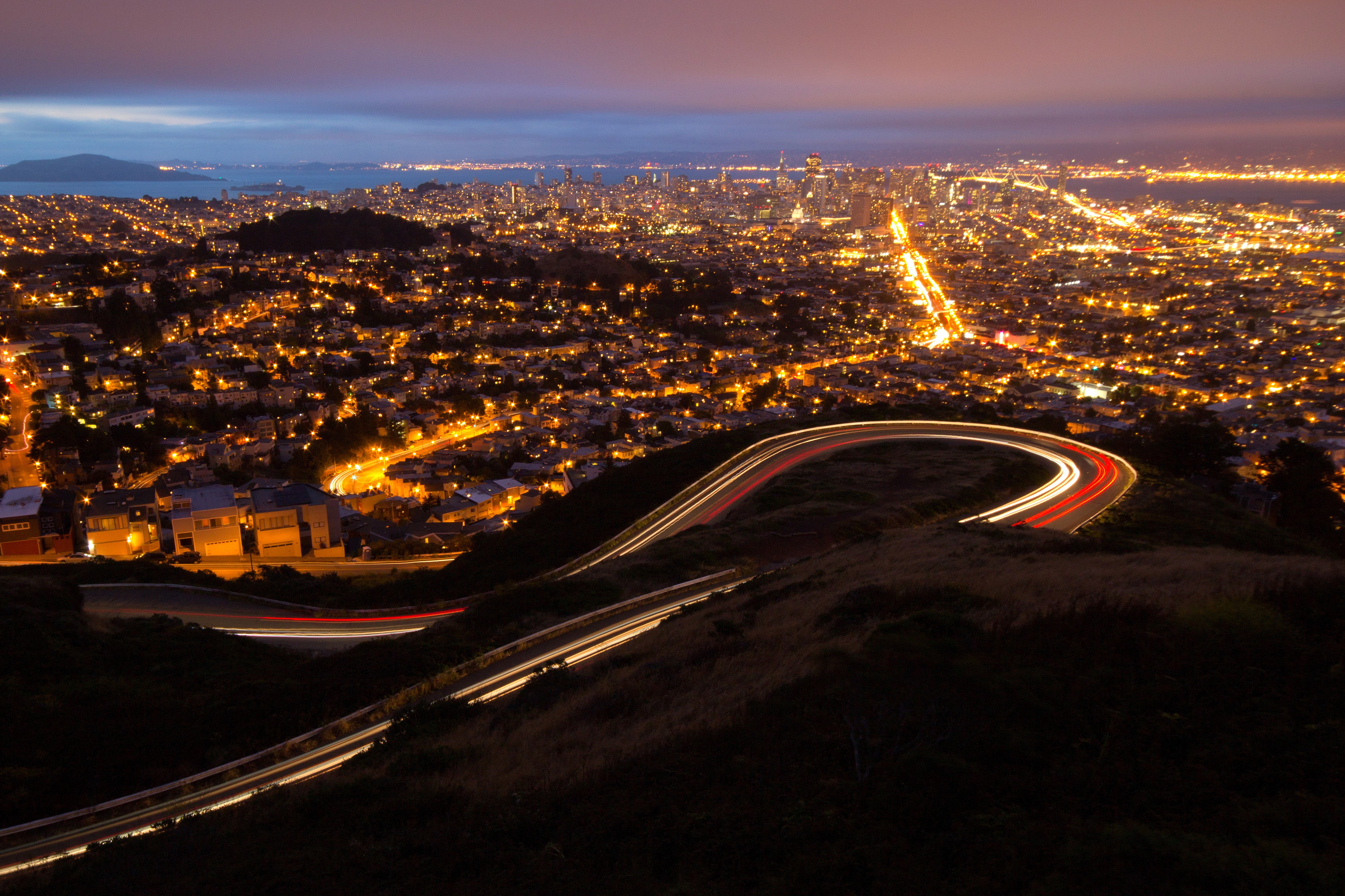 USA, California, San Francisco, city lights photography, a city
