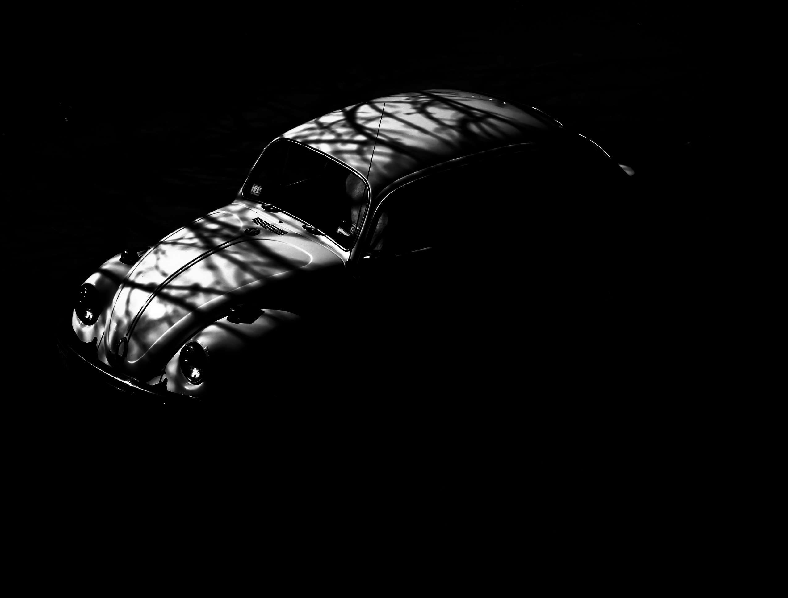 black and white, car, classic, dark, darkness, old, oldtimer