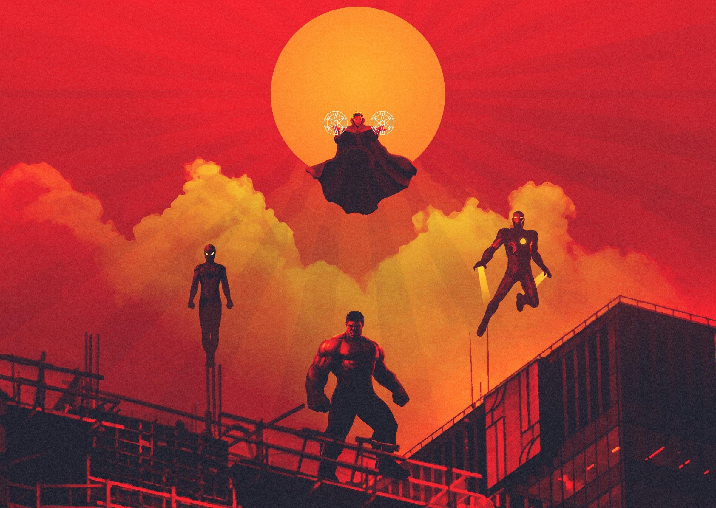 avengers infinity war, 2018 movies, hd, hulk, iron man, spiderman