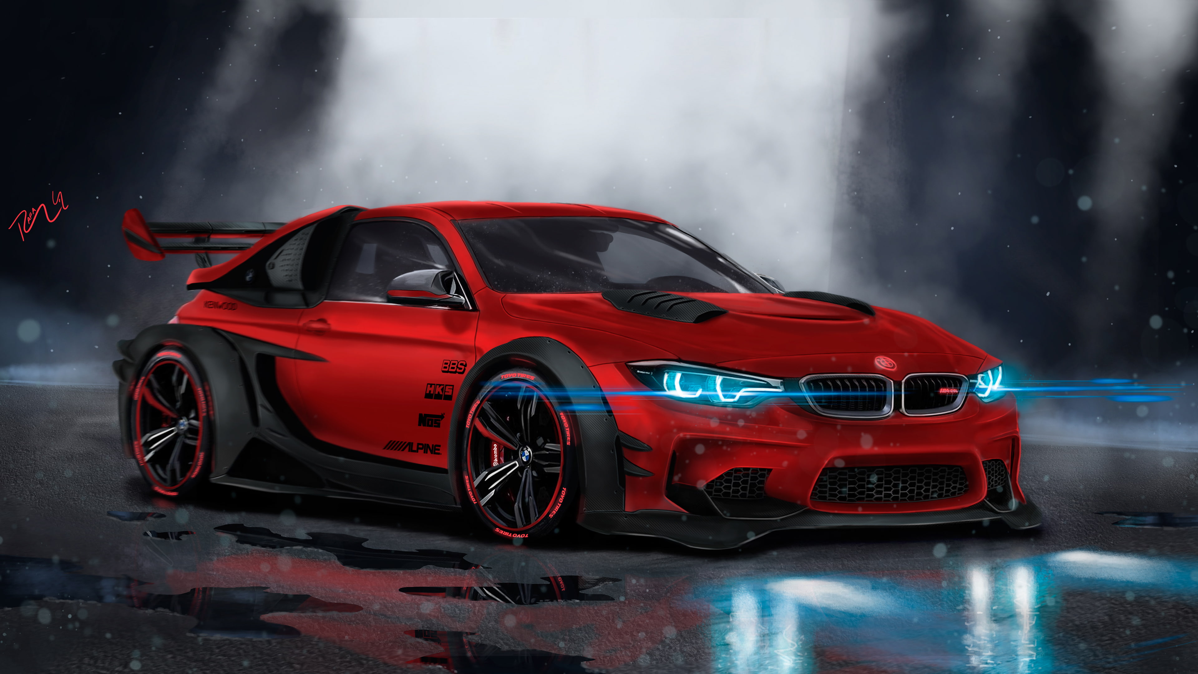 BMW Supercar Concept Art 4K, motor vehicle, mode of transportation