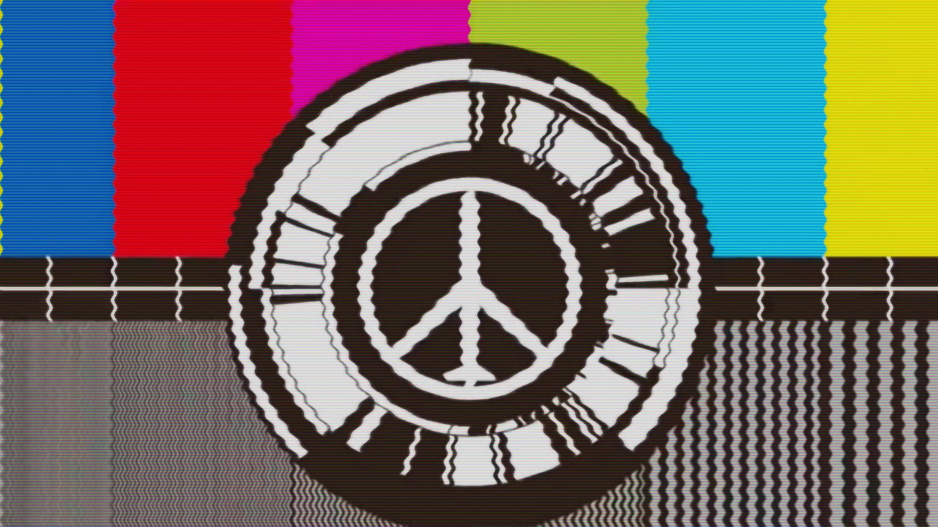 Metal Gear Solid - Peace Walker, white and black peace logo, games