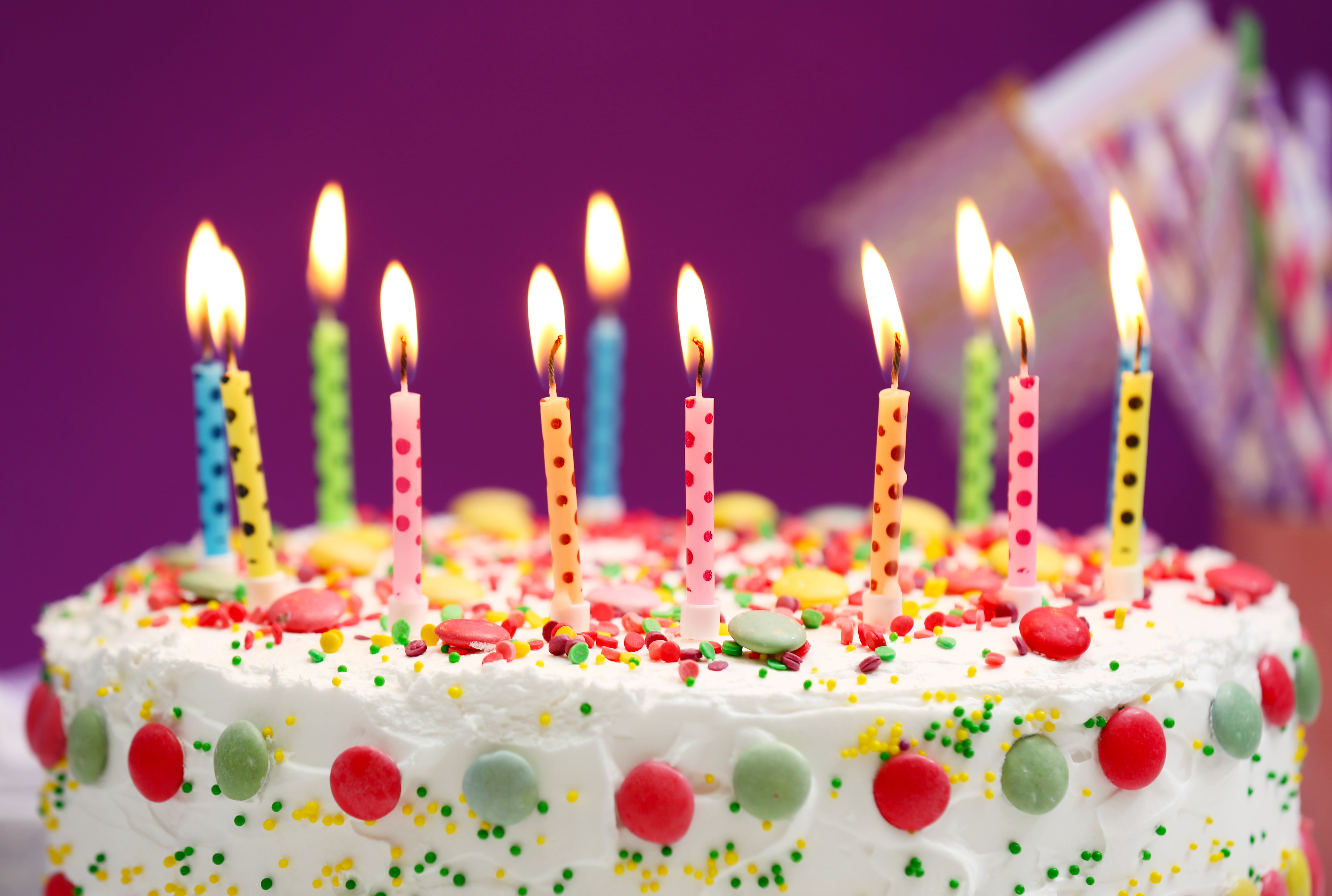 fondant cake with candles, sweet, decoration, Happy, Birthday