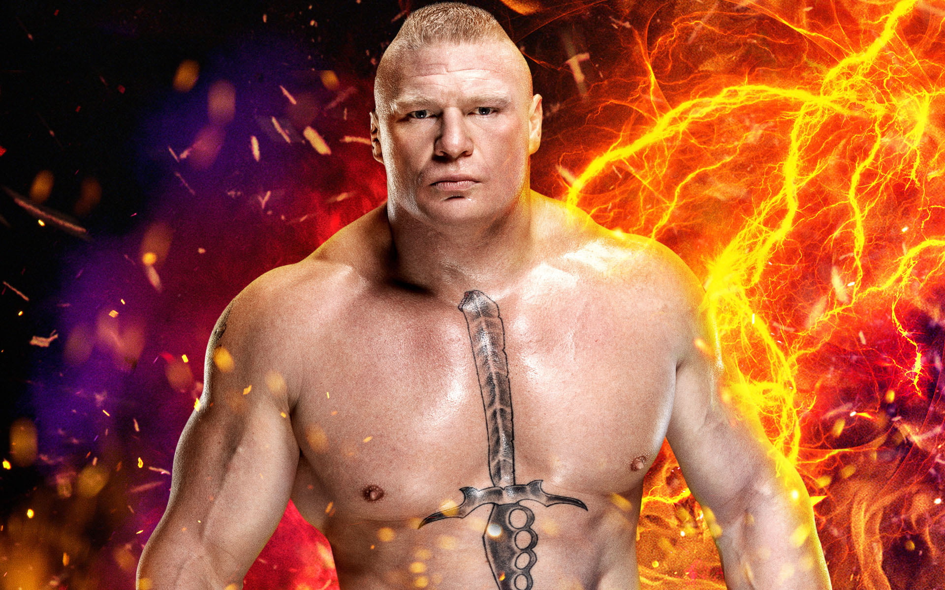 WWE 2K17 Brock Lesnar, WWE fighter, Games, shirtless, one person