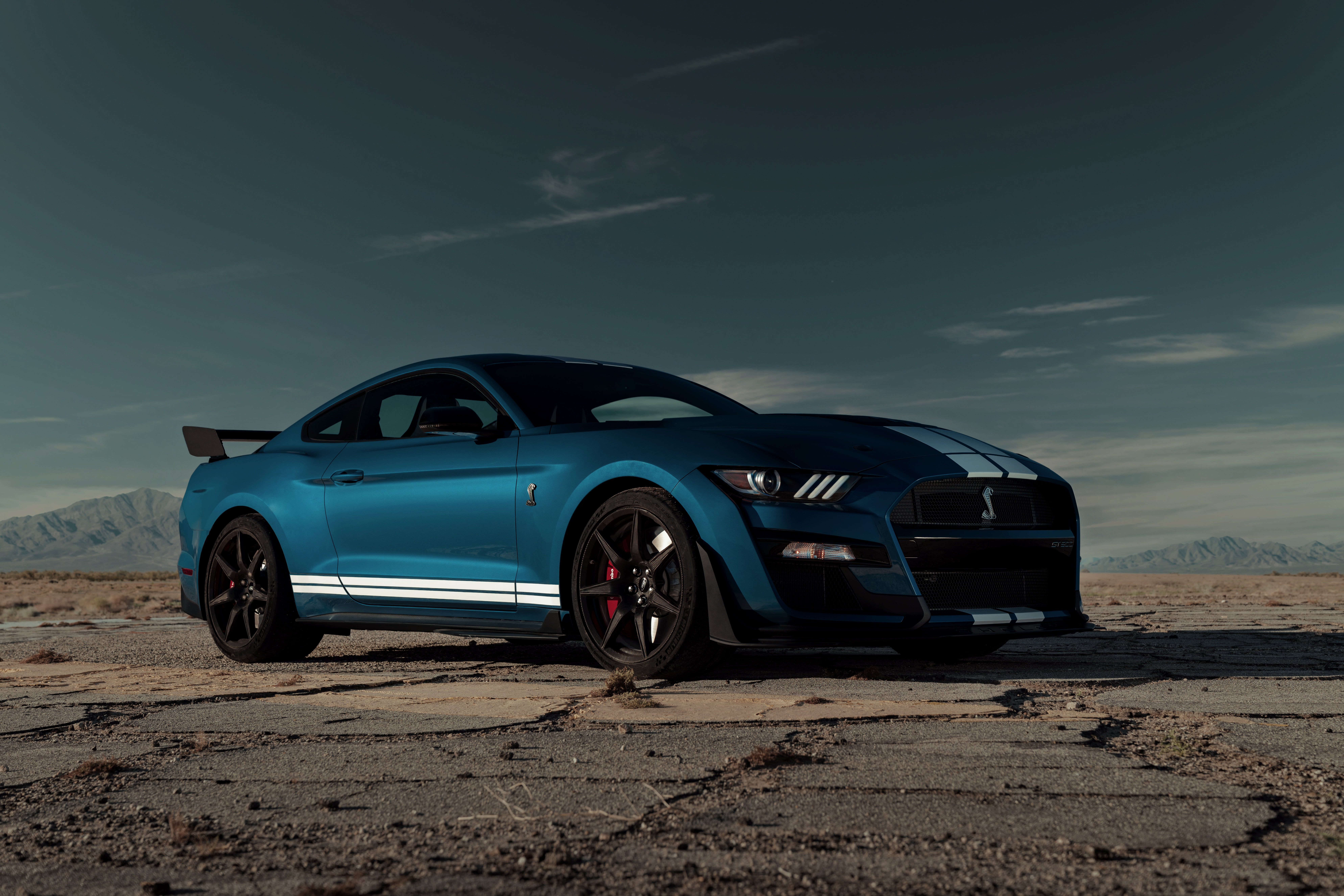 Ford, Ford Mustang Shelby GT500, Blue Car, Muscle Car, Vehicle