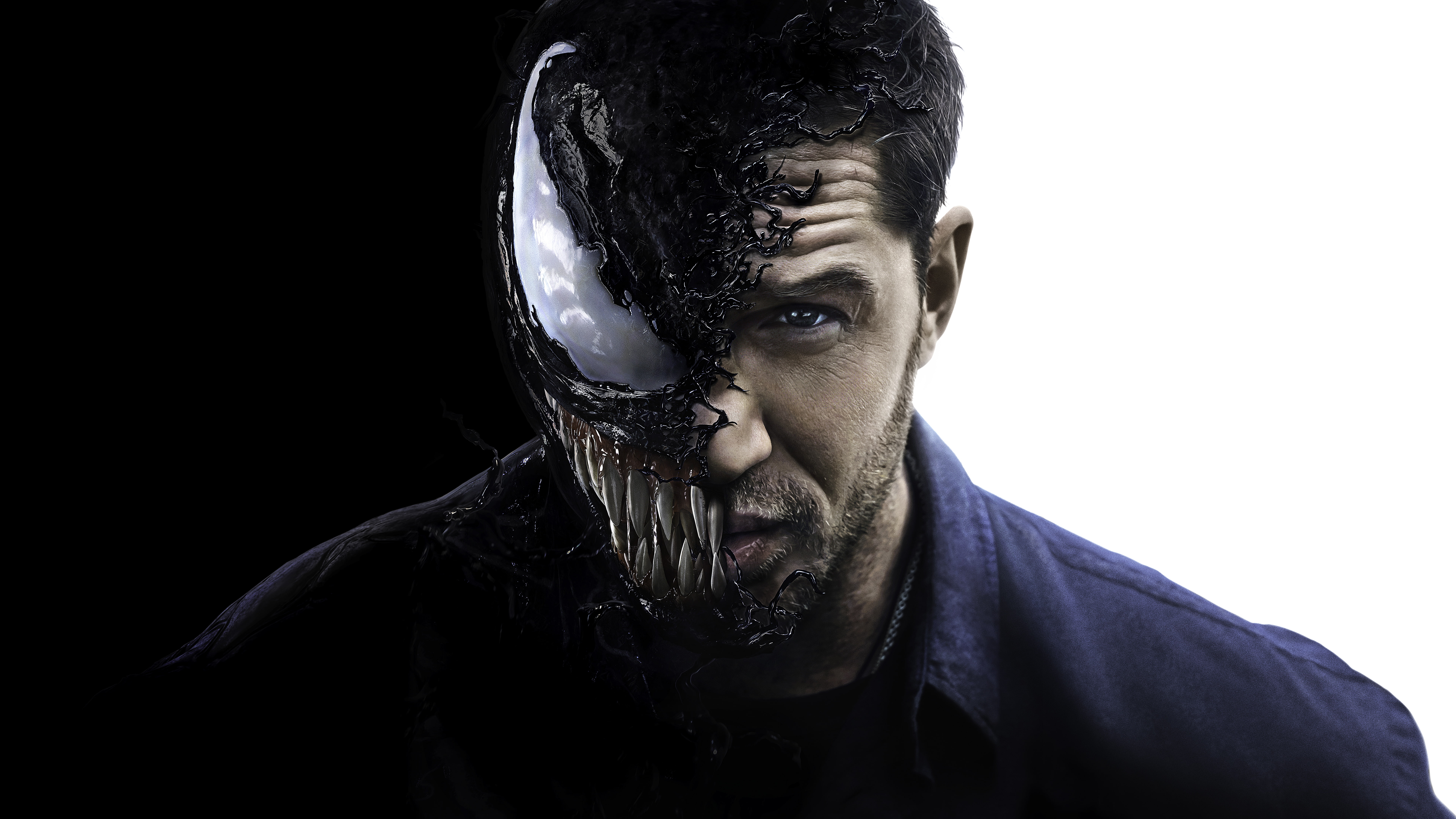 Tom Hardy as Venom 4K 8K, portrait, studio shot, headshot, one person