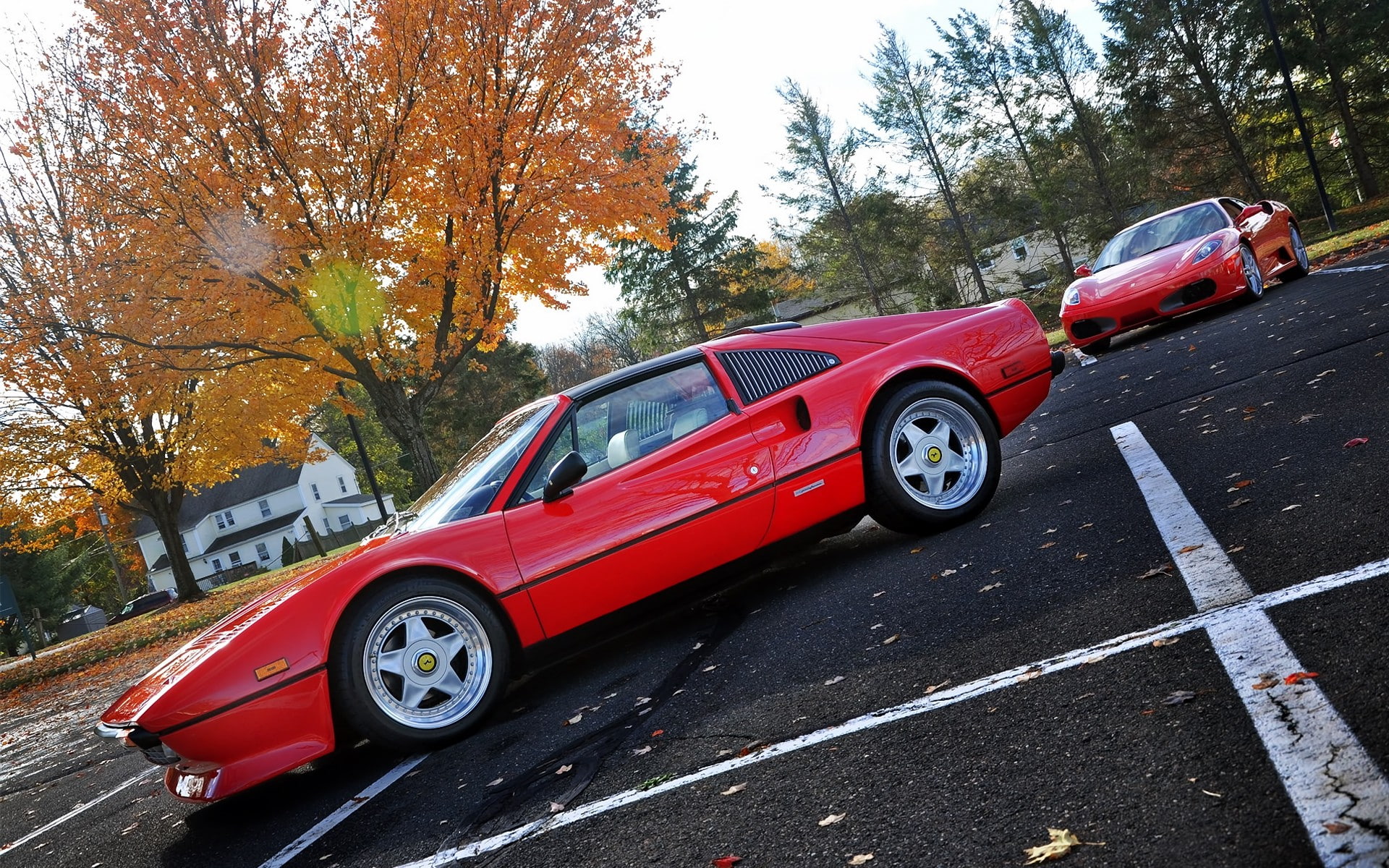 car, luxury cars, Ferrari, F430, Ferrari 308 GTS, red cars