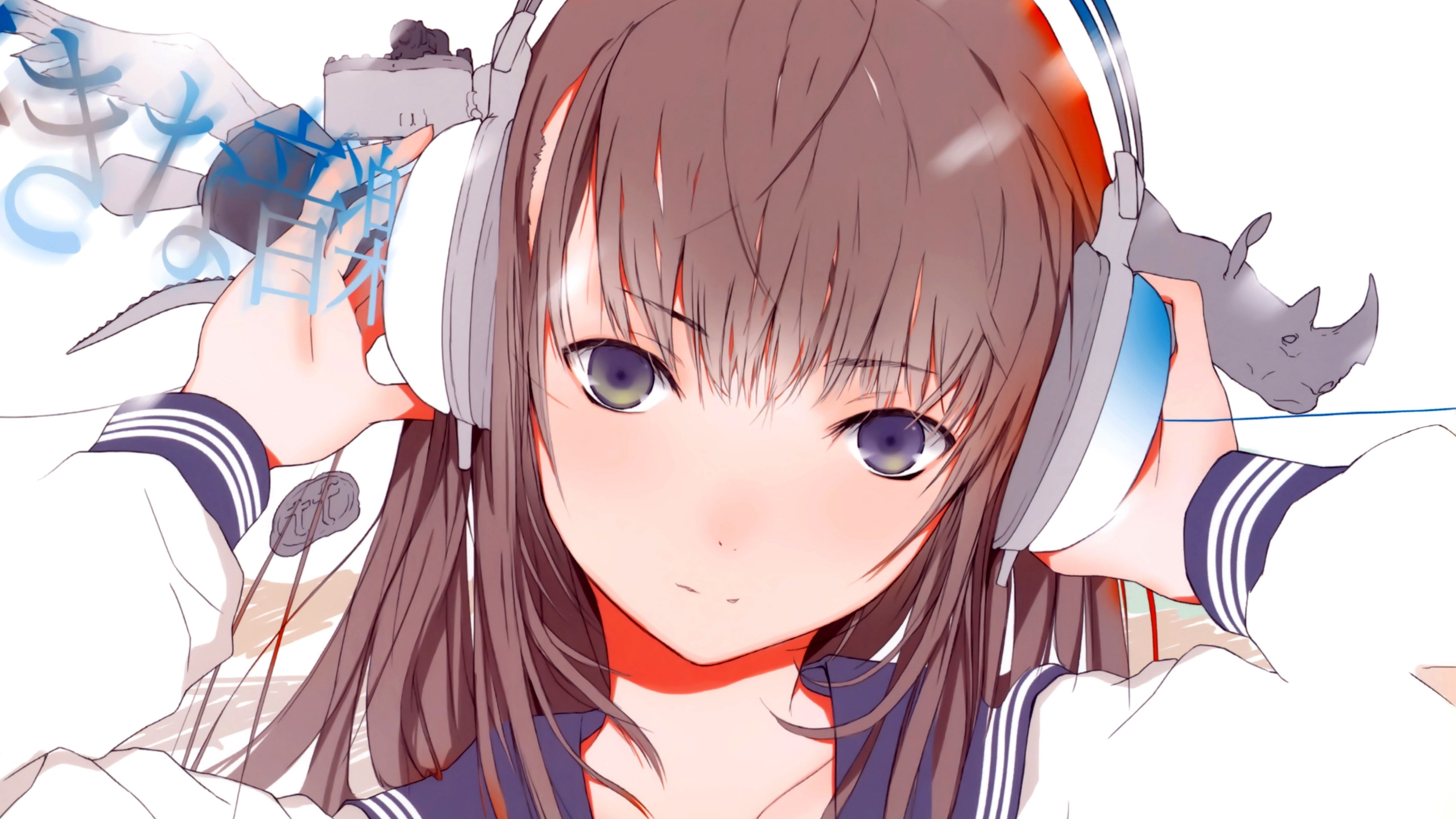 Free Download Hd Wallpaper Anime Girls Headphones Original Characters Woman Anime 
