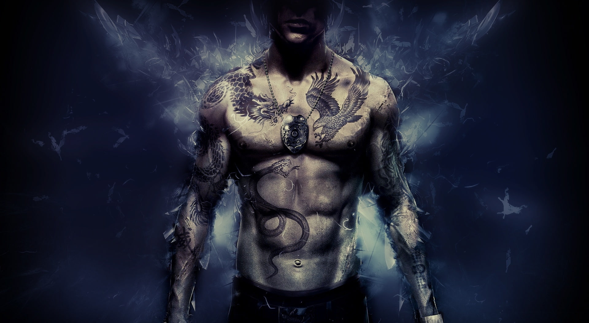 Sleeping Dogs- S.N, man with dragon tattoo, Games, Other Games